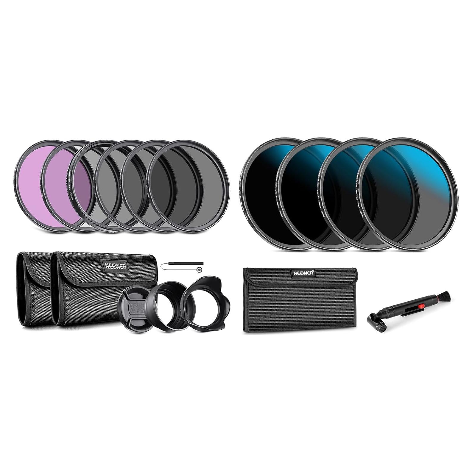 Kit de Filtros ND 72mm Neewer para Cámaras DSLR - UV, CPL, FLD