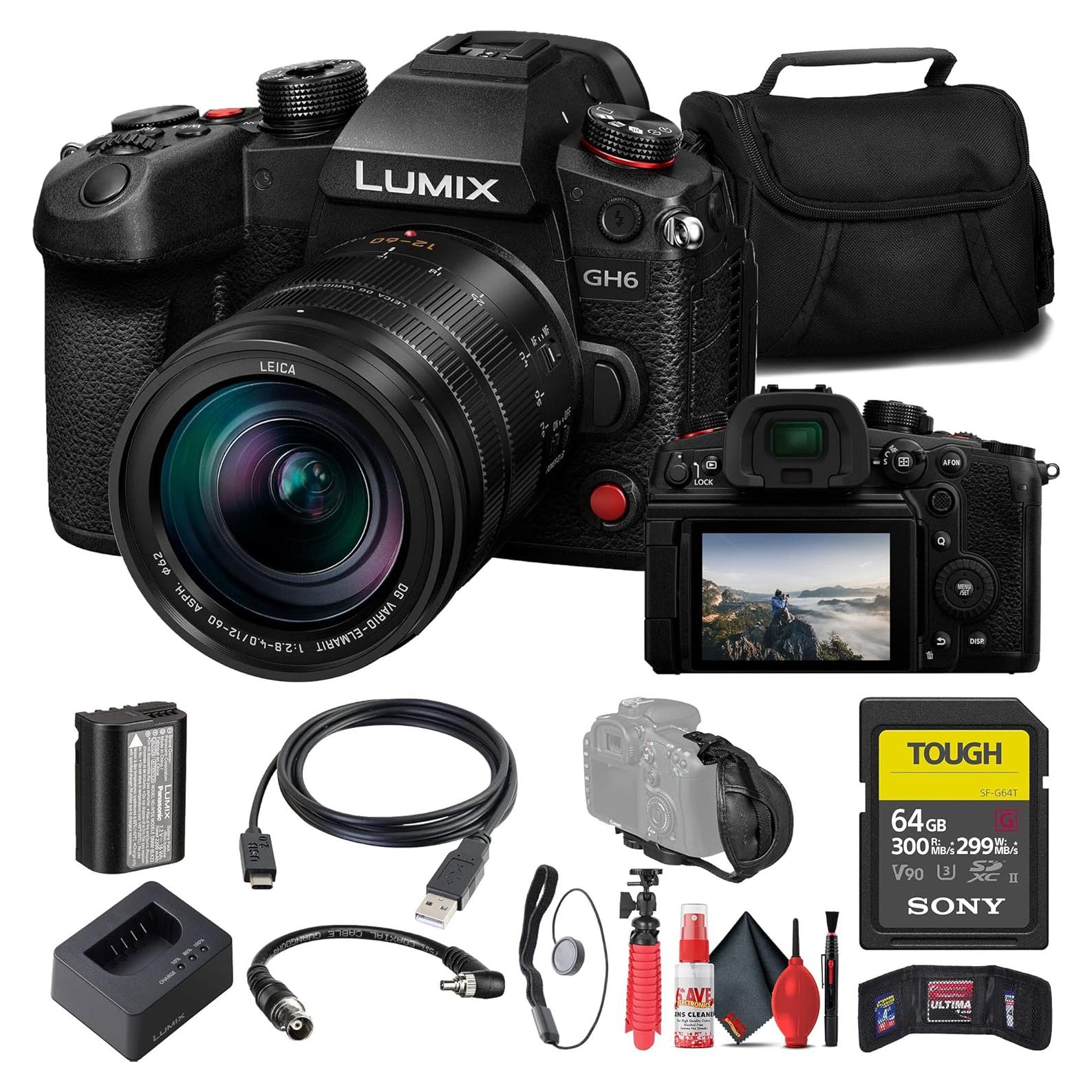 Cámara sin espejo Panasonic Lumix GH6 25MP 12-60mm + Accesorios