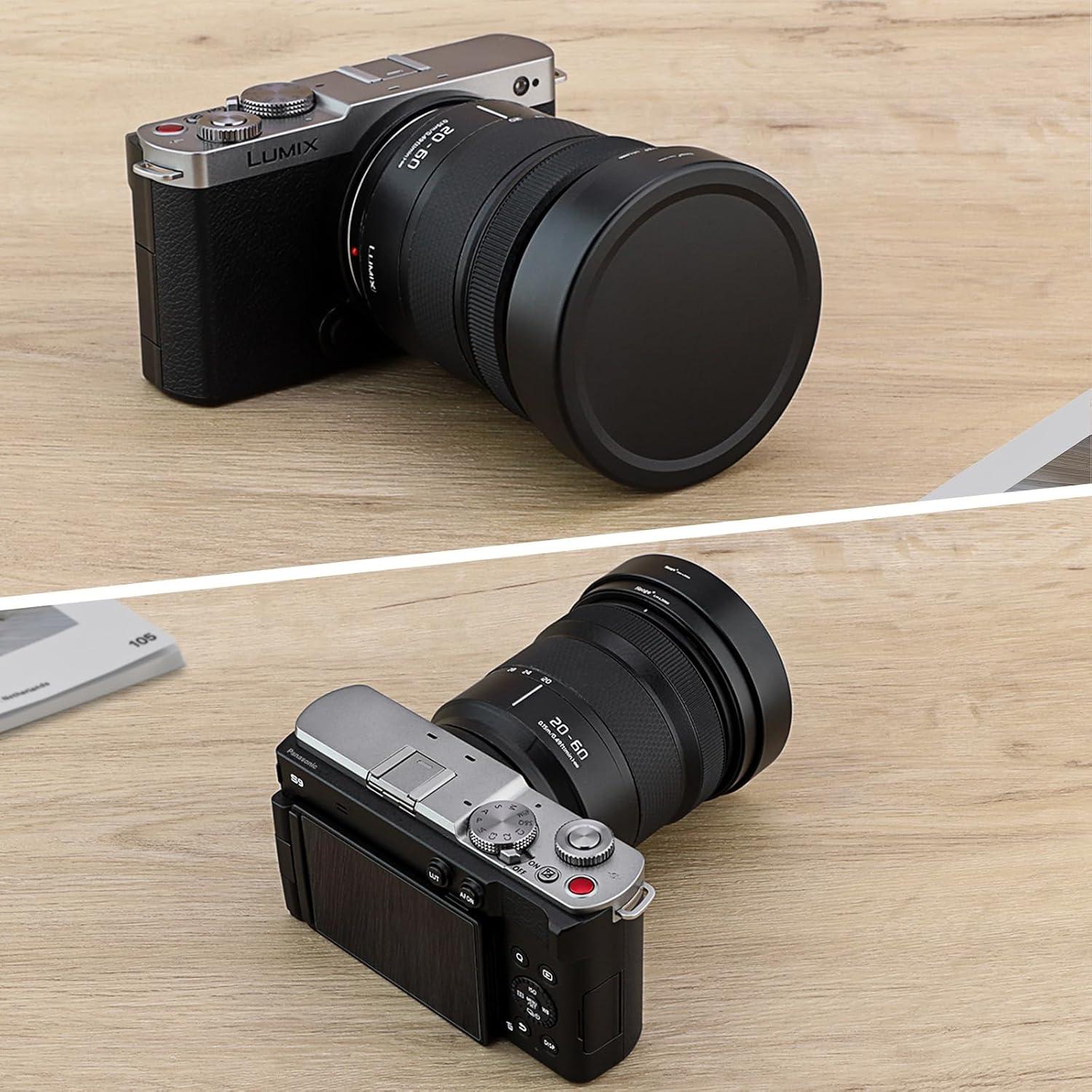 Capucha de lente metálica cuadrada Haoge LH-L2060 para Panasonic LUMIX S 20-60mm