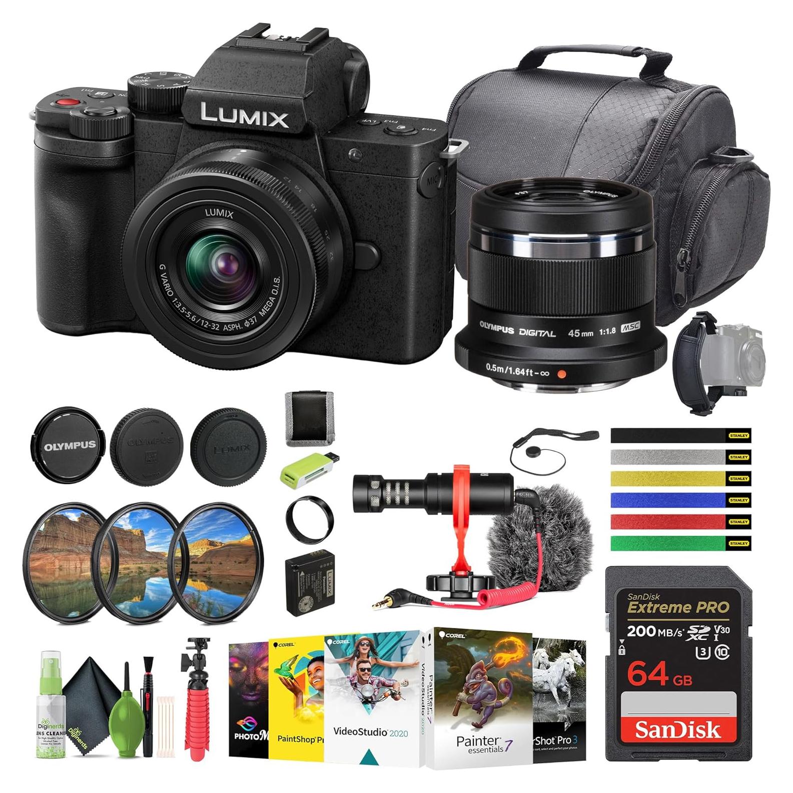 Cámara Sin Espejo Panasonic Lumix G100 4K con Lentes y Accesorios