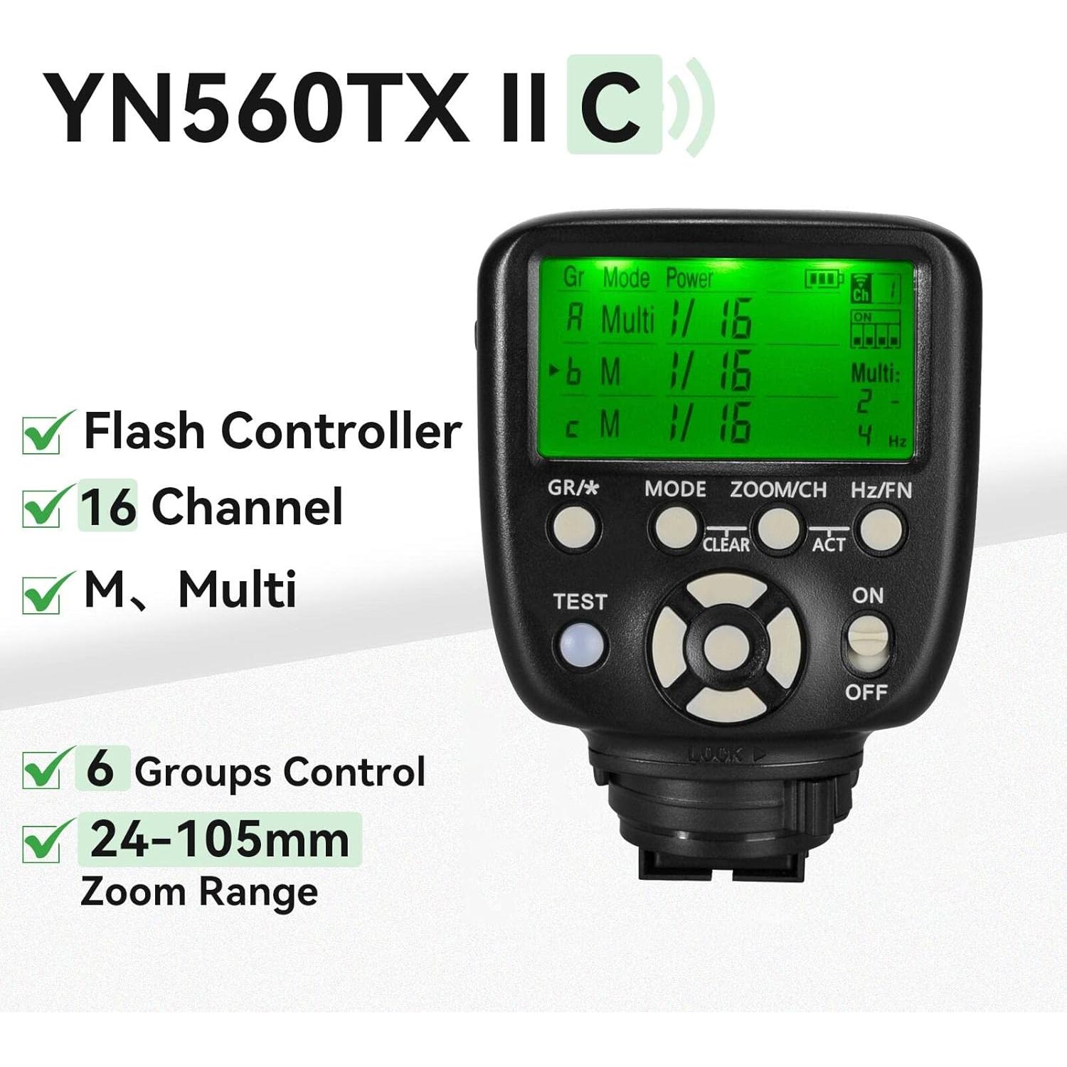 Controlador Remoto de Flash YONGNUO YN560-TX II para Canon