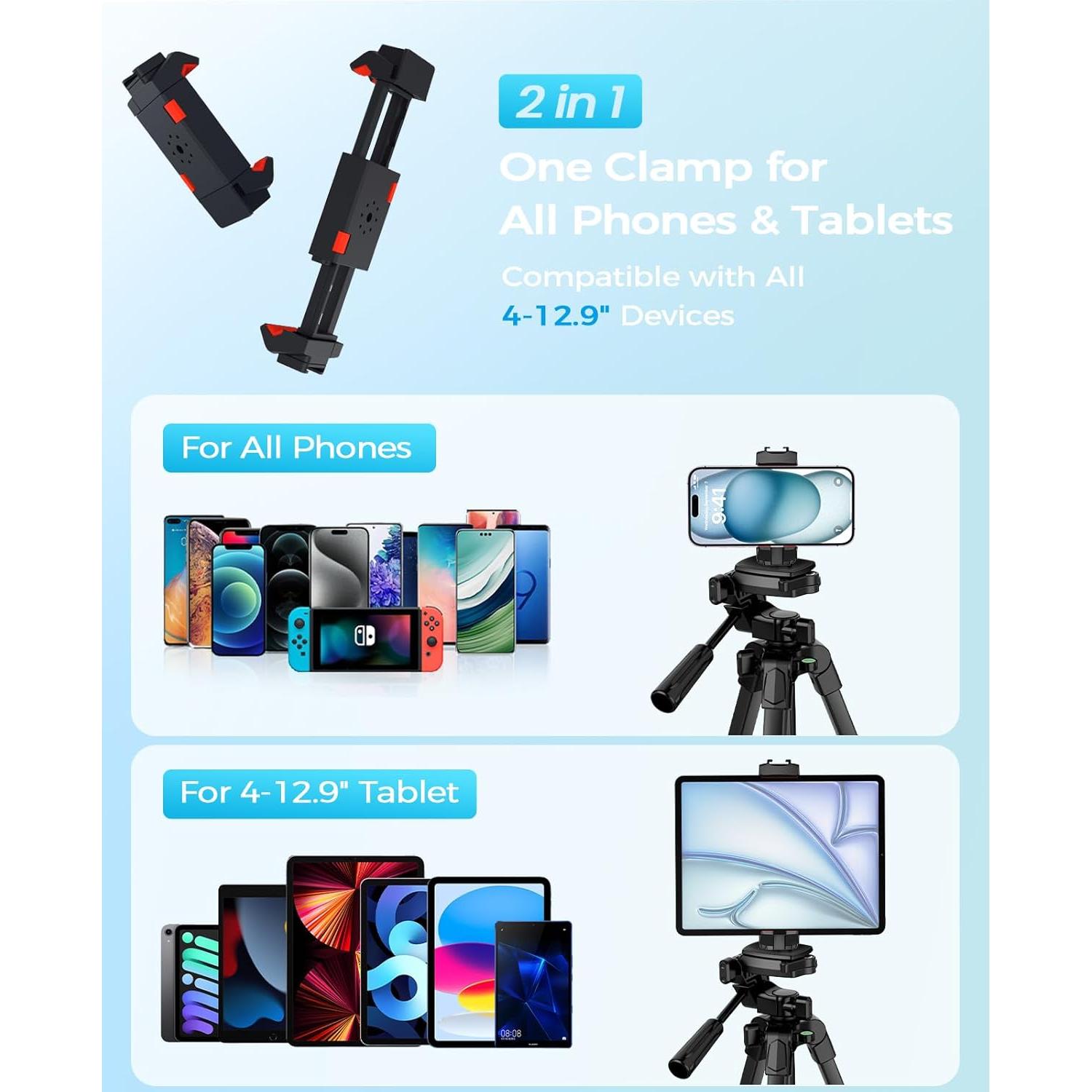 Soporte de Trípode MACTREM para iPhone y iPad 67"