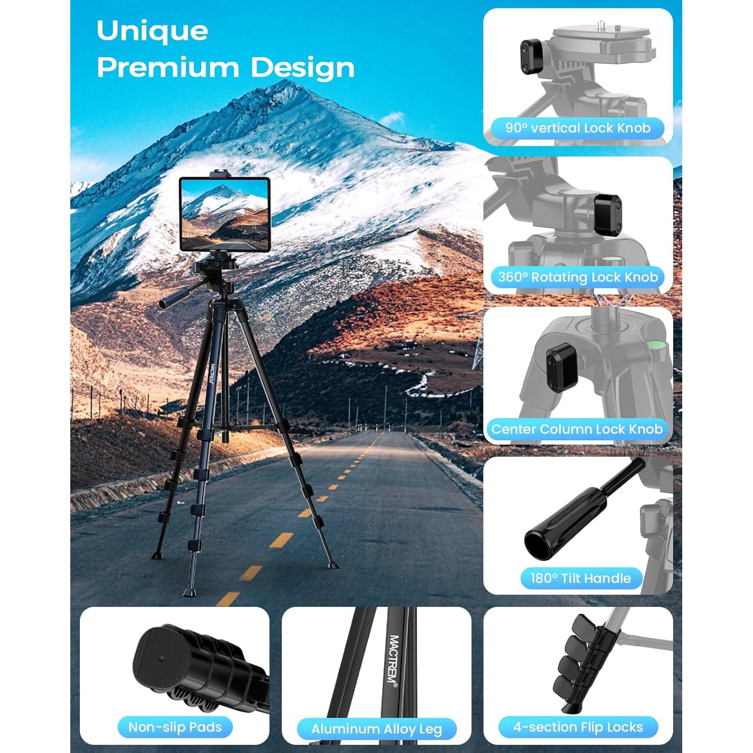 Soporte de Trípode MACTREM para iPhone y iPad 67"