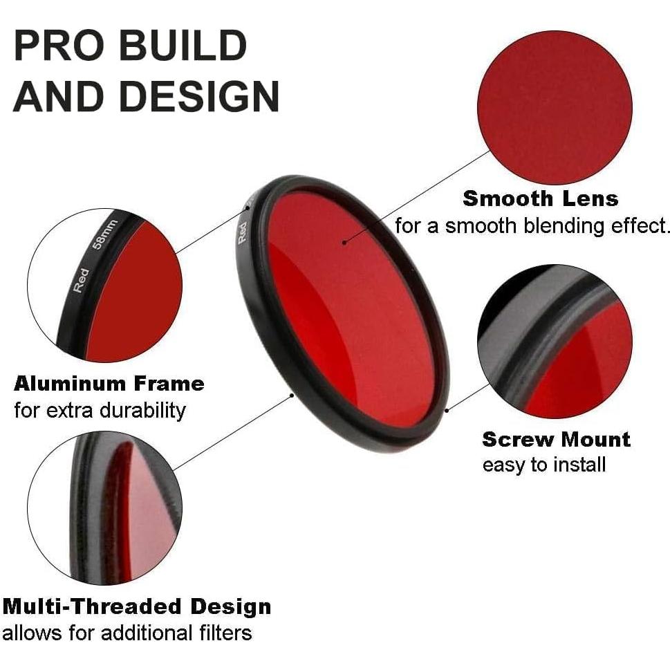Juego de 6 Filtros de Lente de Color 72mm eDealz para DSLR