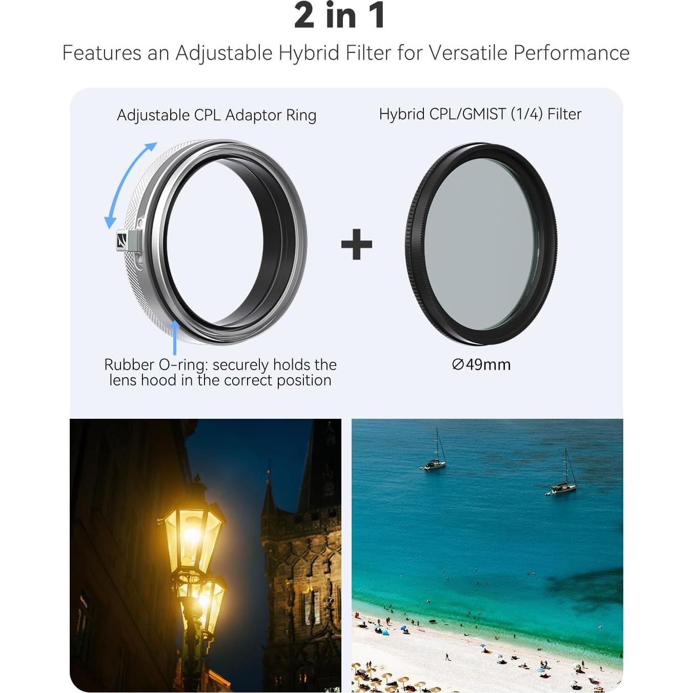 Kit de Filtros Híbridos Freewell CPL/GMIST para Fuji X100 - Negro