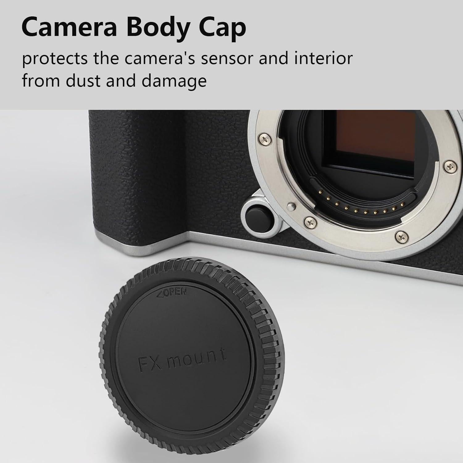 Kit Tapa Cuerpo y Tapa Lente Fujifilm X Mount - ABS Negro