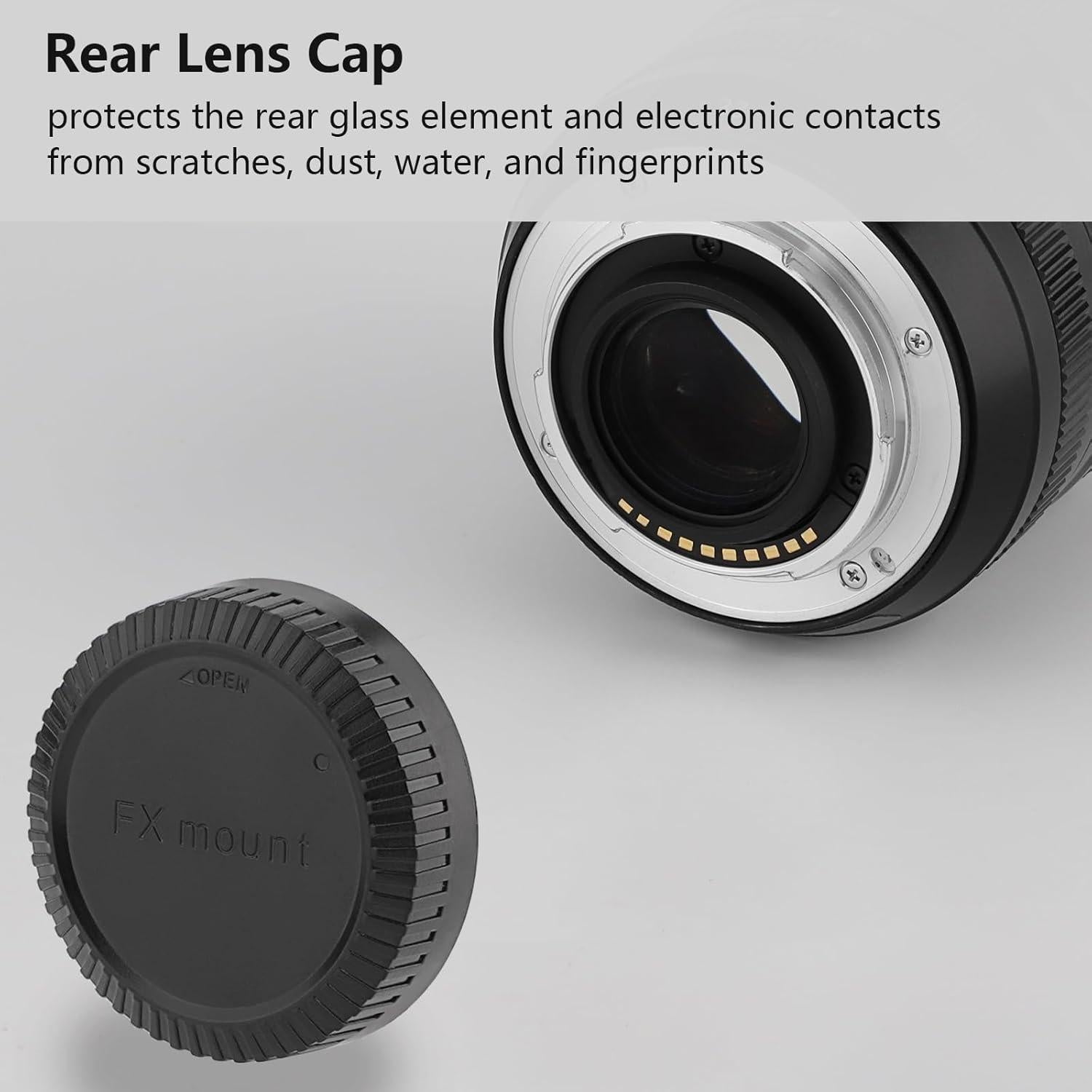 Kit Tapa Cuerpo y Tapa Lente Fujifilm X Mount - ABS Negro