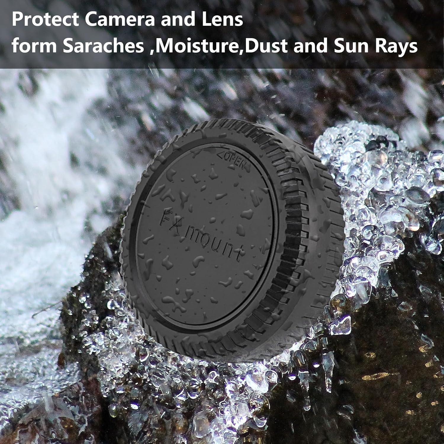 Kit Tapa Cuerpo y Tapa Lente Fujifilm X Mount - ABS Negro