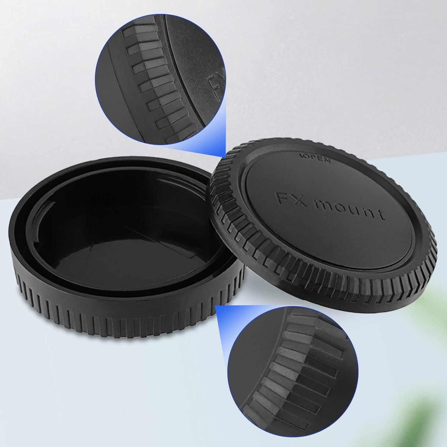 Kit Tapa Cuerpo y Tapa Lente Fujifilm X Mount - ABS Negro