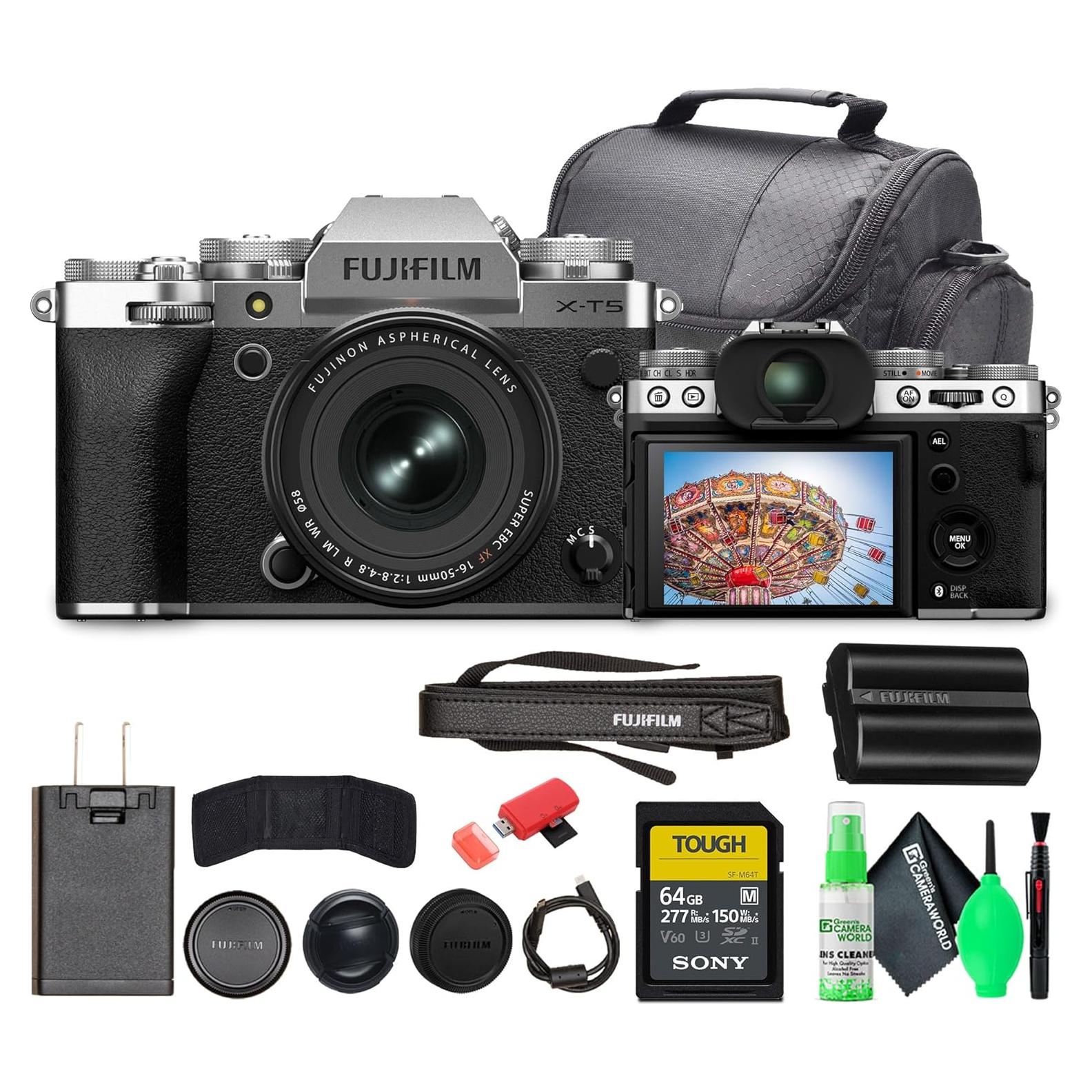 Cámara Digital Mirrorless Fujifilm X-T5 con Lente 16-50mm Plata