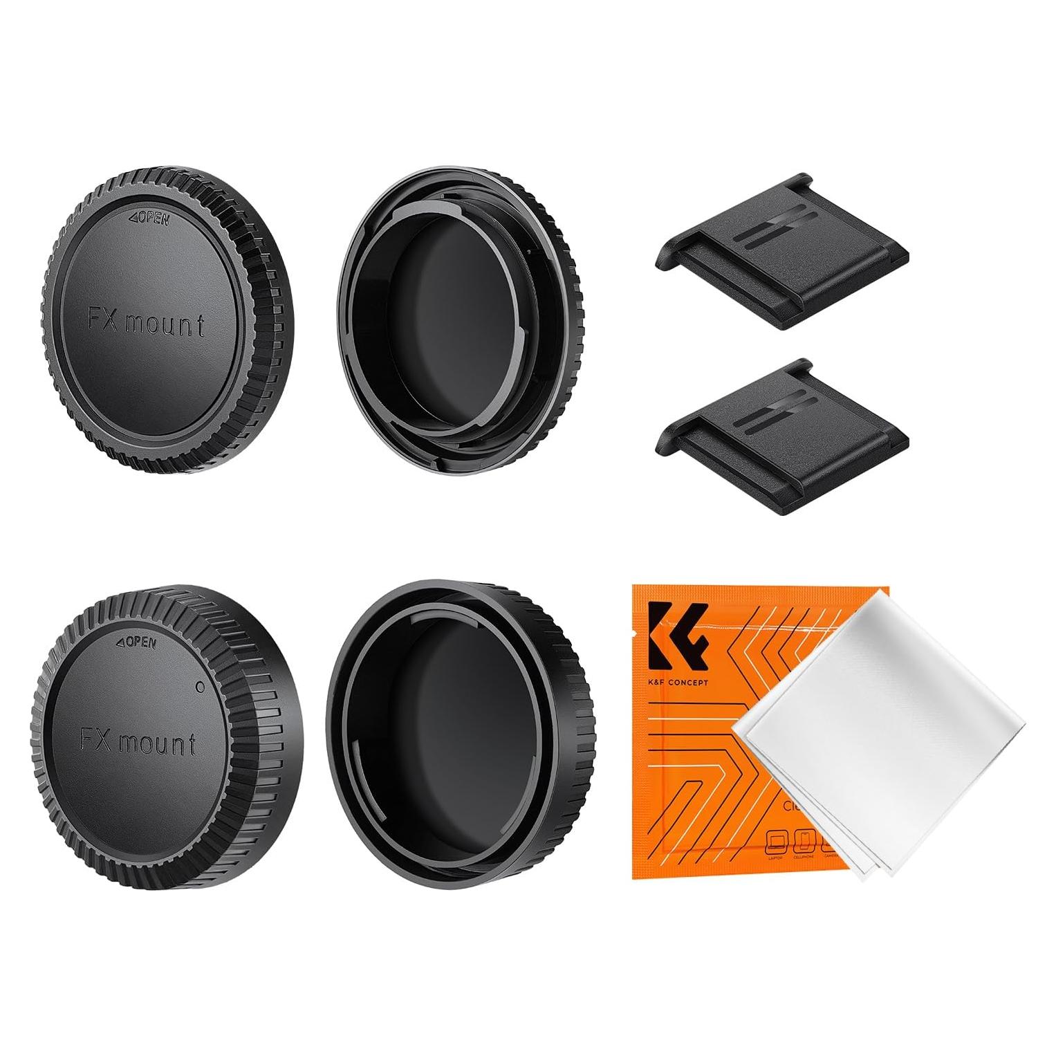 Kit de Tapas K&F Concept para Cuerpo y Lentes Fuji X Mount
