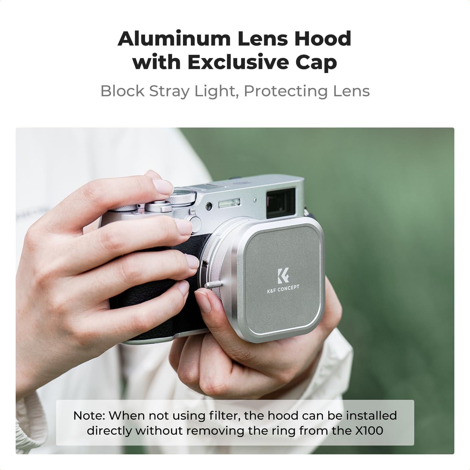 Kit de Filtro UV K&F Concept para Fujifilm X100 - Plateado