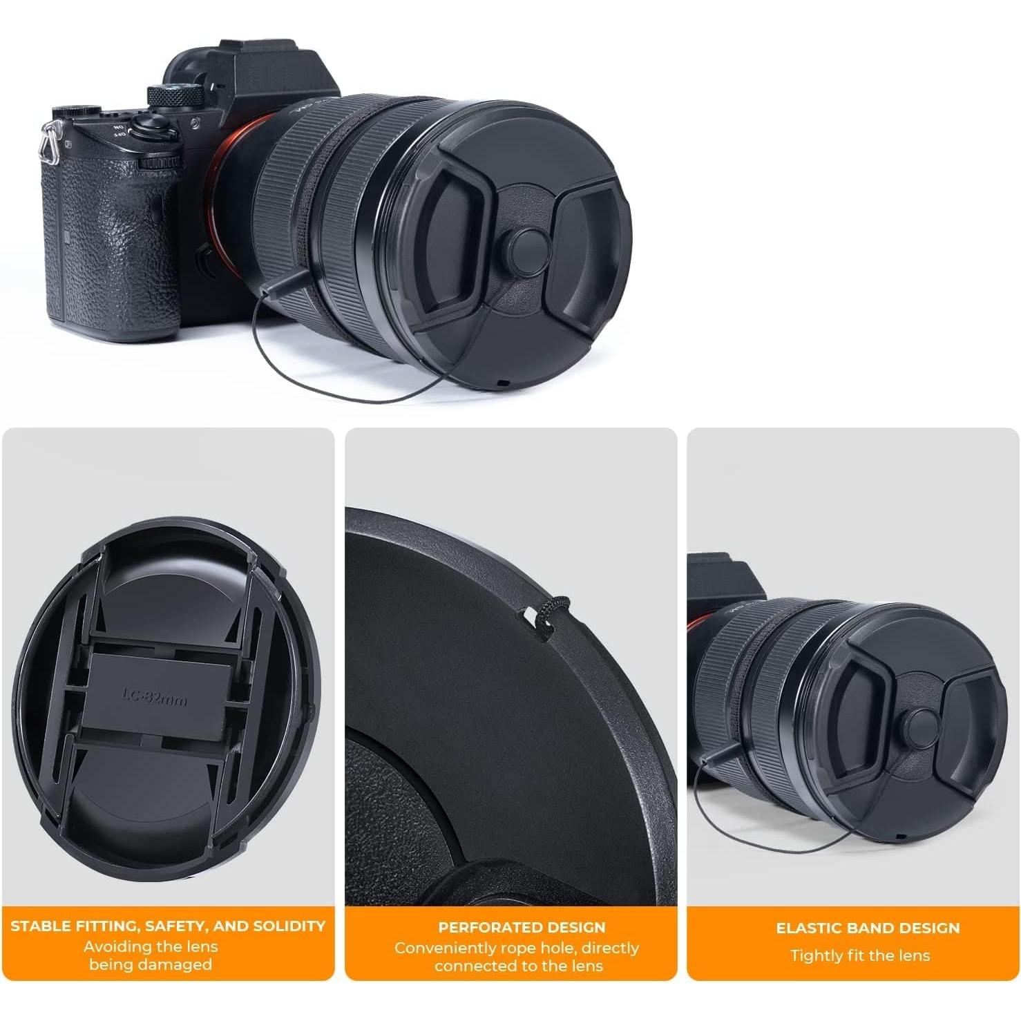 Tapa de Lente K&F Concept 40.5mm + Correa + Paños