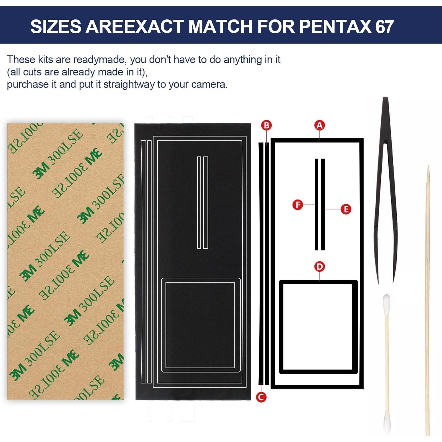 eTone Kits de Espuma de Sellado para Cámara Pentax 67 - 3 Piezas