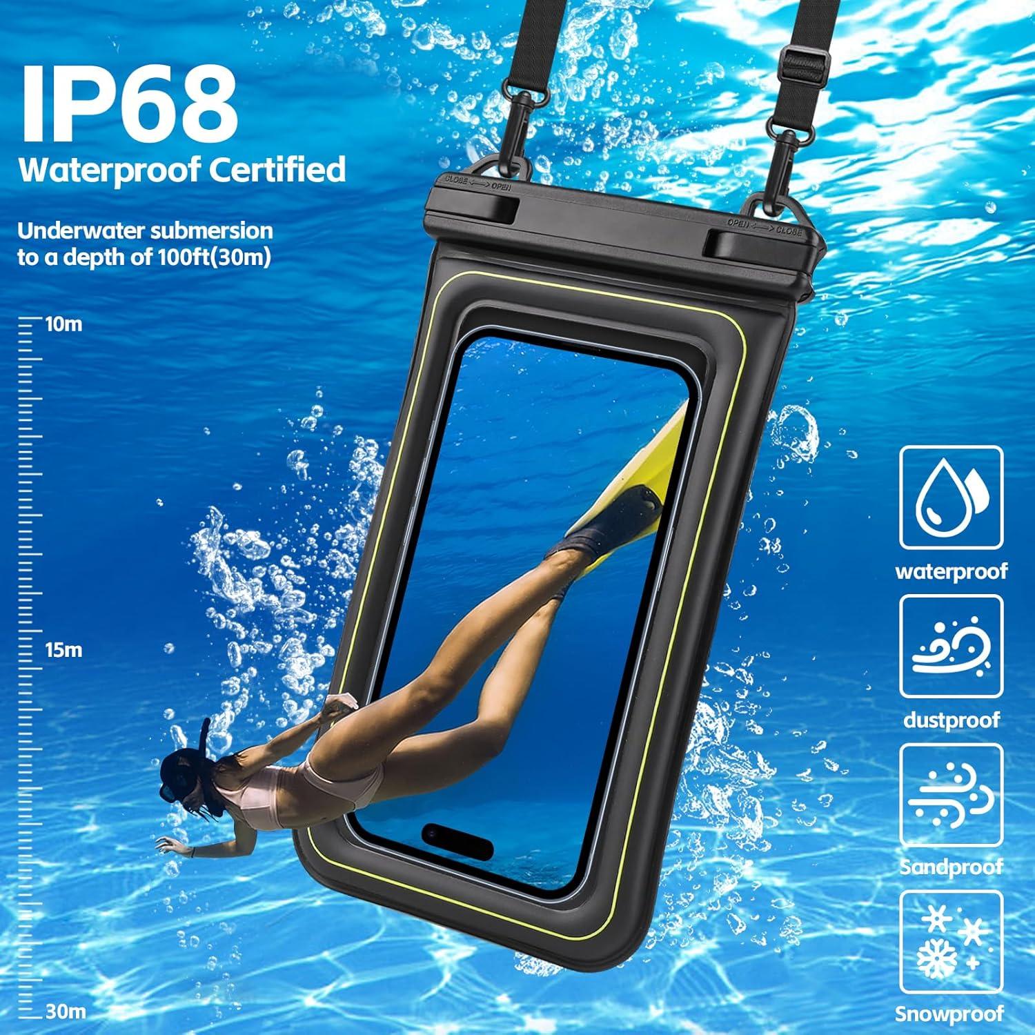 Funda impermeable IP68 Kebrela para teléfono hasta 17.3 cm