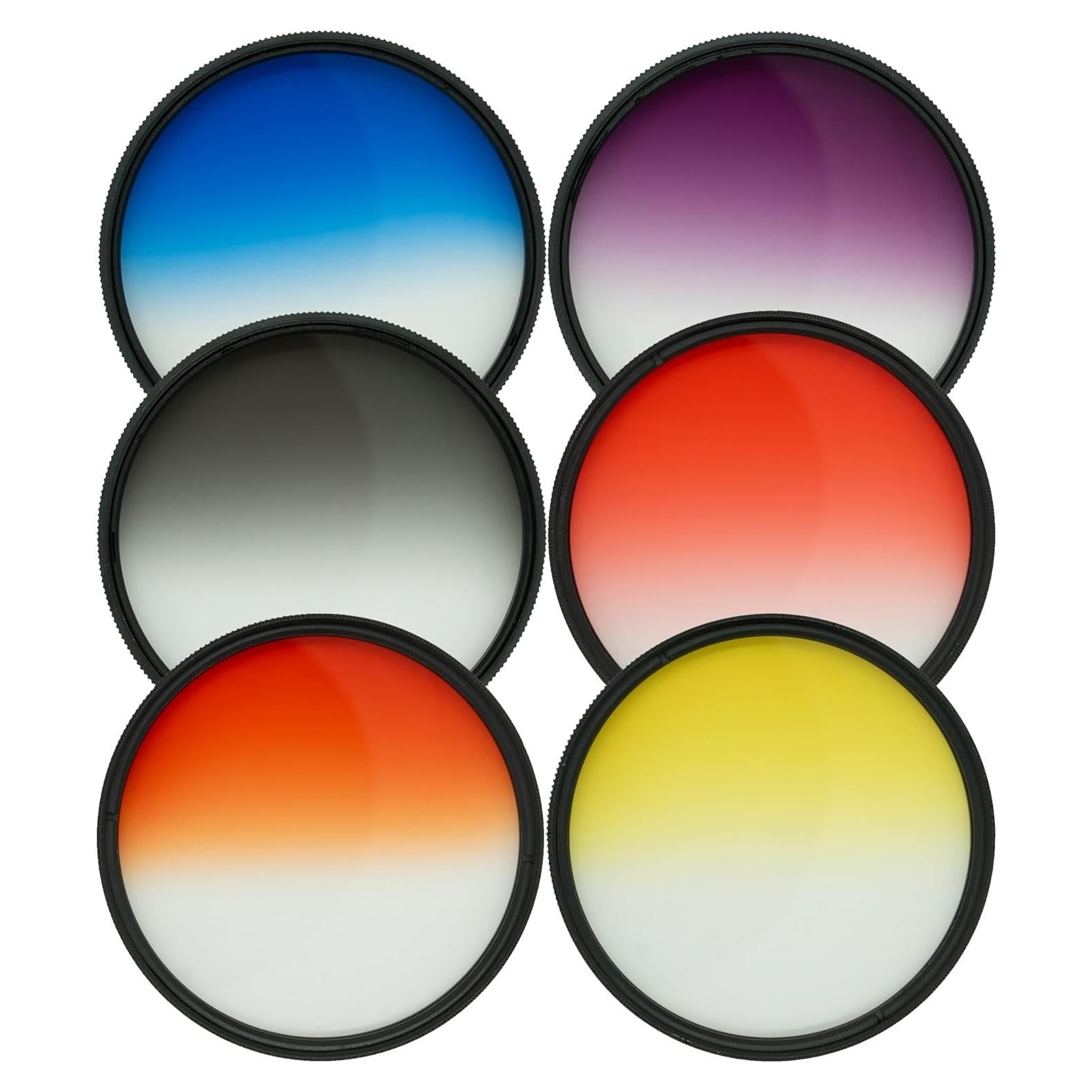 Kit de Filtros de Color Gradual 72mm iSnapPhoto 6 Piezas Vidrio Multicapa