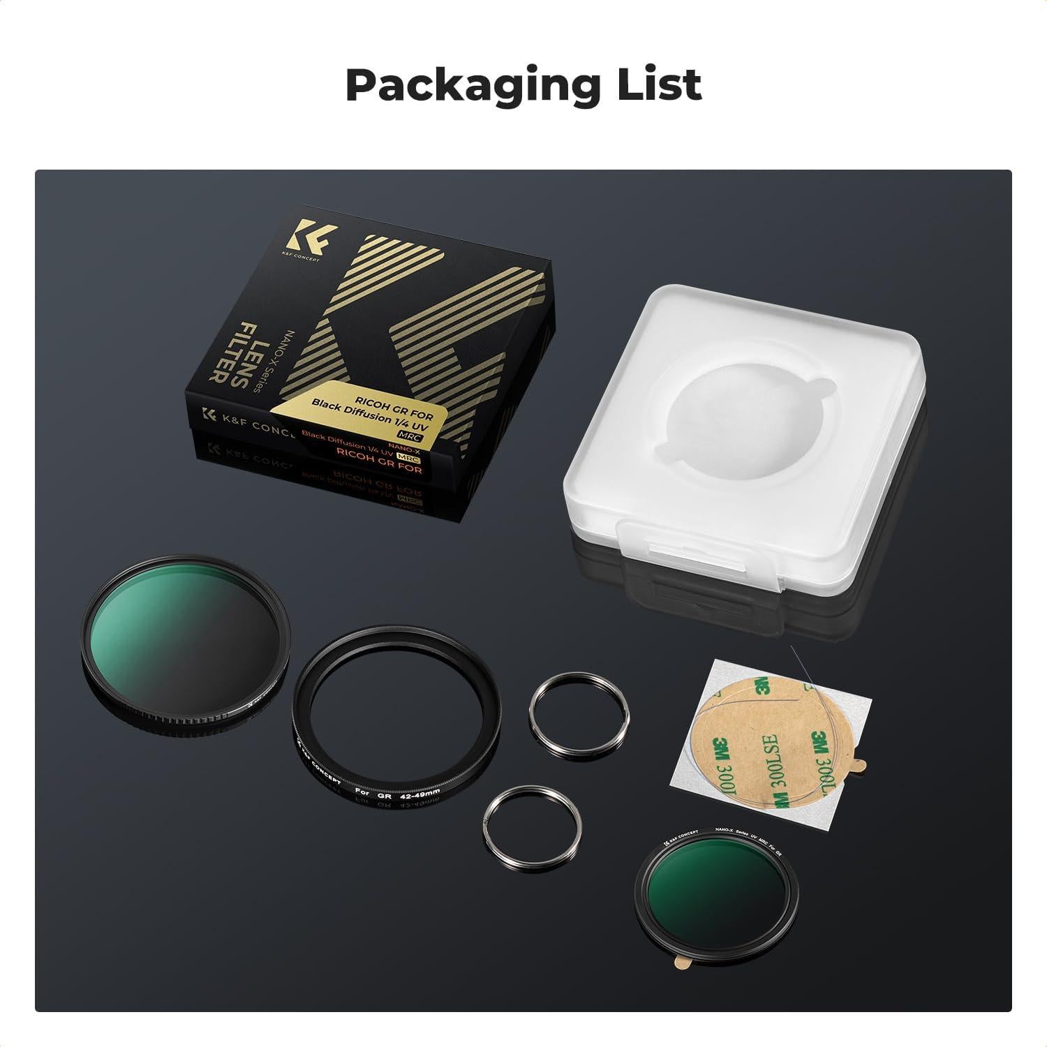 Kit de Filtros Ricoh GR IIIx - Filtro UV y Difusión 1/4