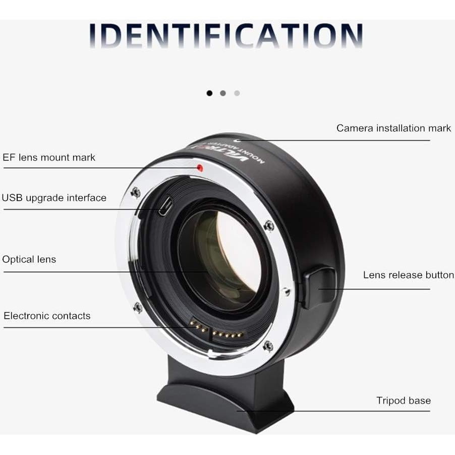 Adaptador de lente VILTROX EF-Z2 para Nikon Z con autoenfoque