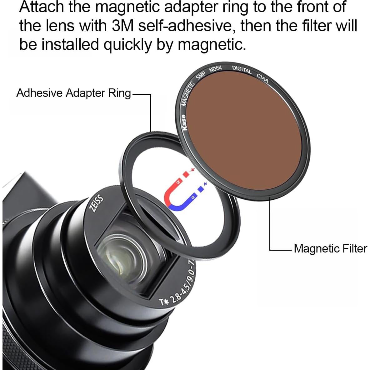 Filtro ND64 magnético Kase para cámaras compactas
