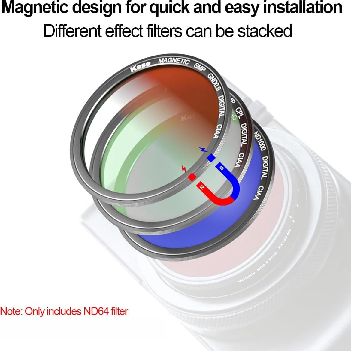Filtro ND64 magnético Kase para cámaras compactas