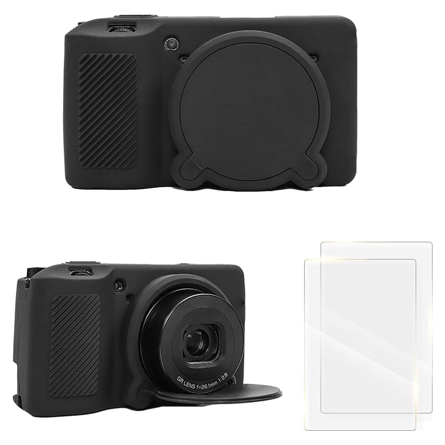 Funda de Silicona Rieibi para Cámara Ricoh GR III/GR IIIx con 2 Protectores