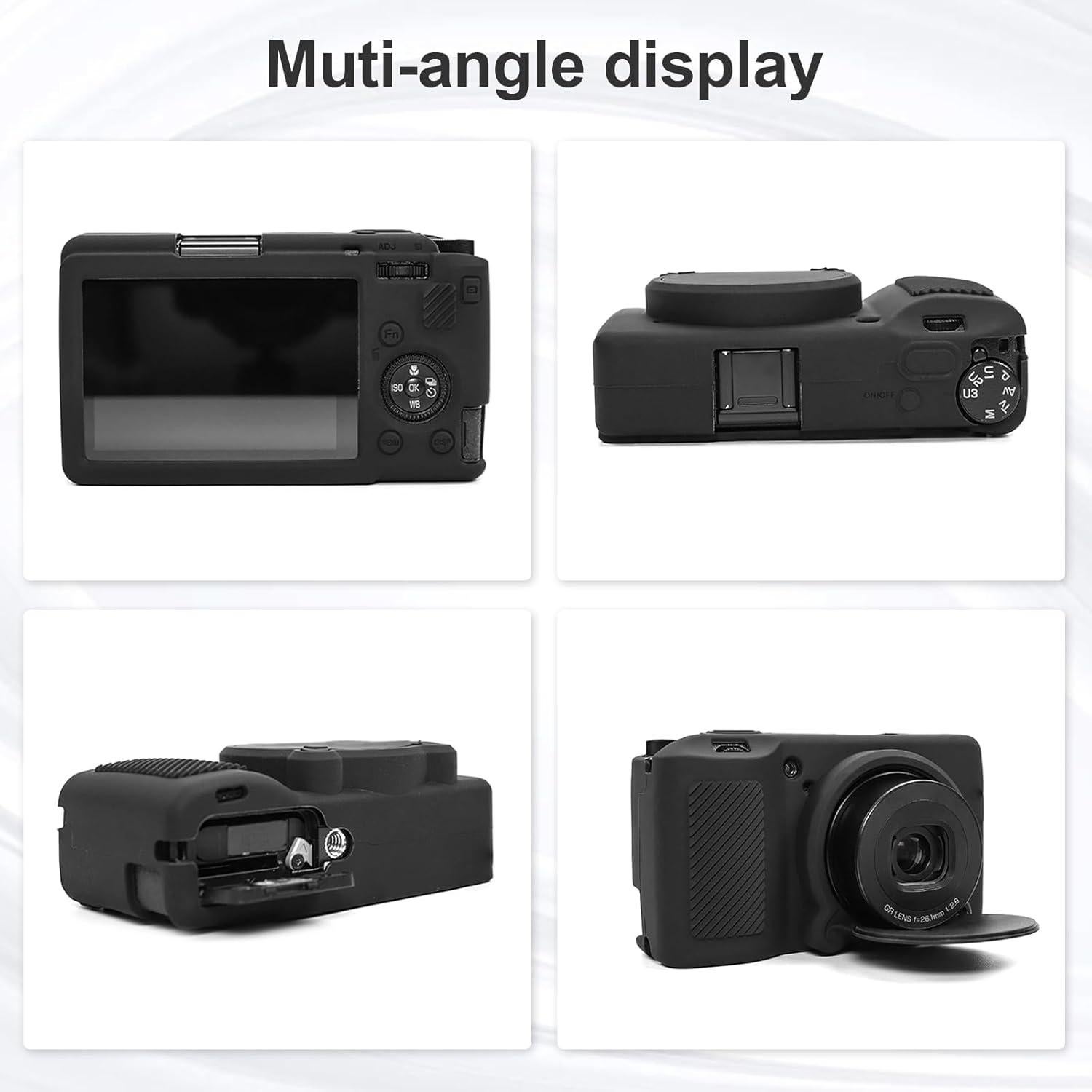 Funda de Silicona Rieibi para Cámara Ricoh GR III/GR IIIx con 2 Protectores