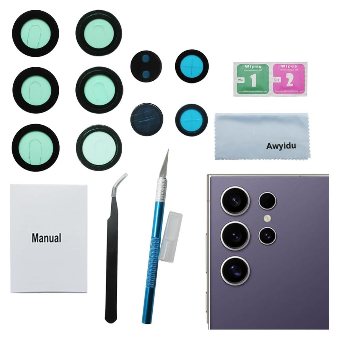 5 Lentes de Cristal de Cámara OEM para Samsung Galaxy S24 Ultra