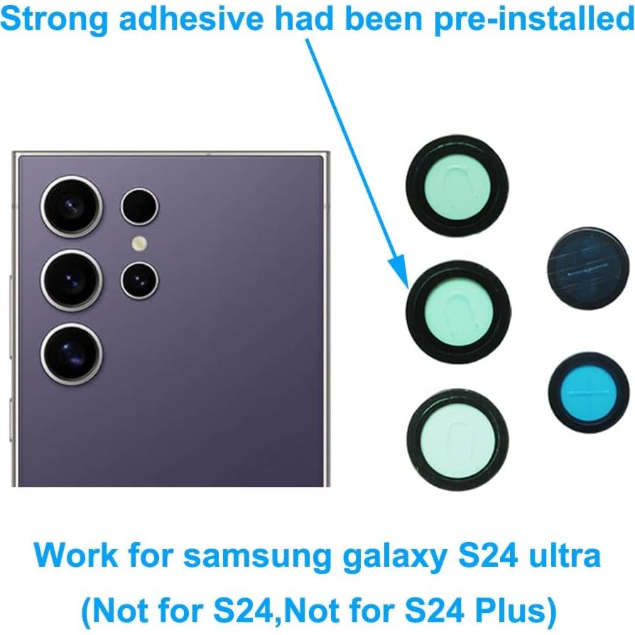 5 Lentes de Cristal de Cámara OEM para Samsung Galaxy S24 Ultra