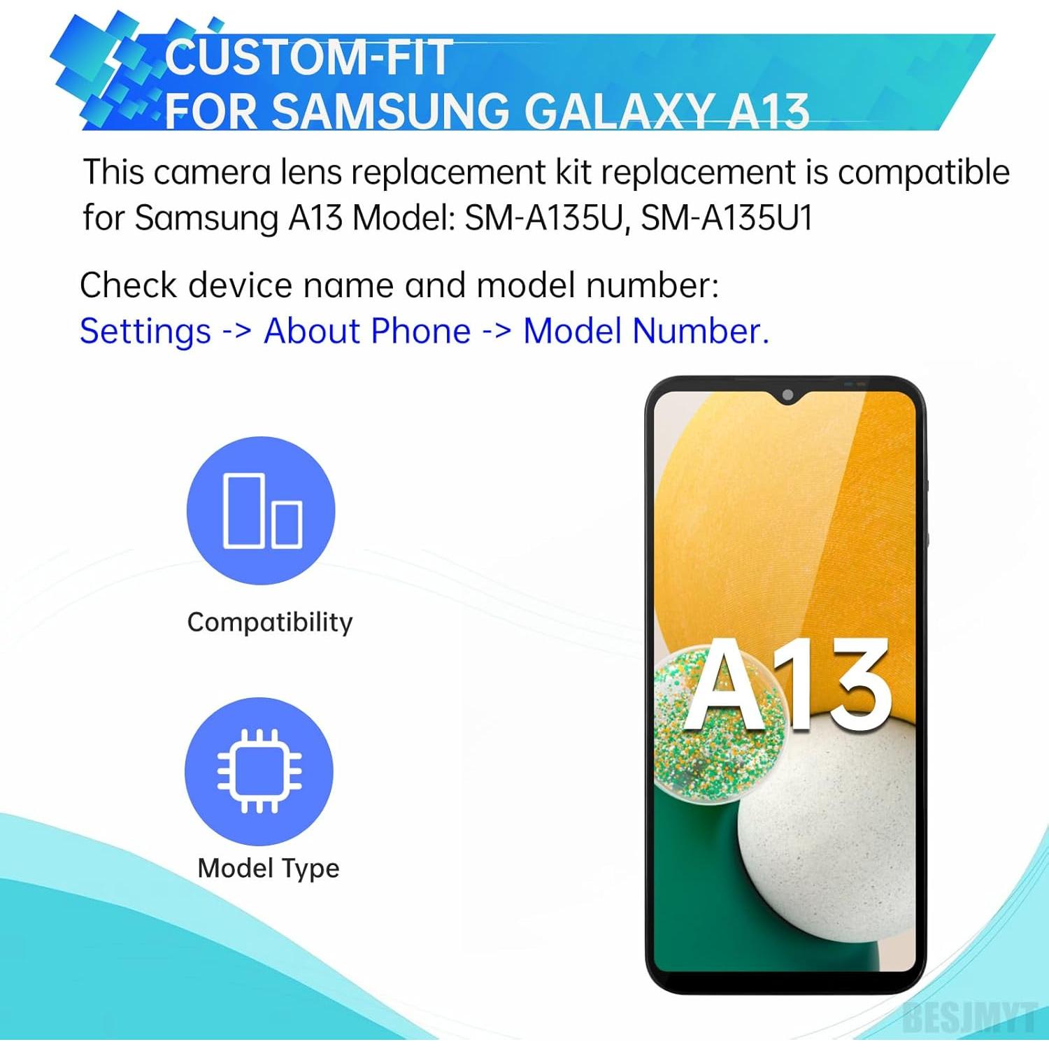 Reemplazo Lente Cámara Trasera Samsung Galaxy A13 - 2 Piezas