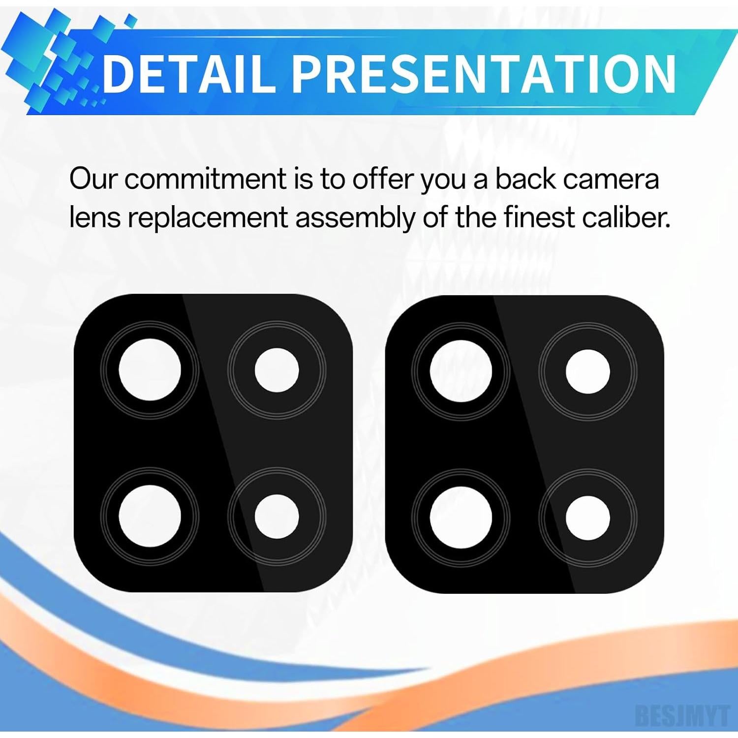 Reemplazo Lente de Cámara Trasera Samsung Galaxy A12 - 2 Piezas