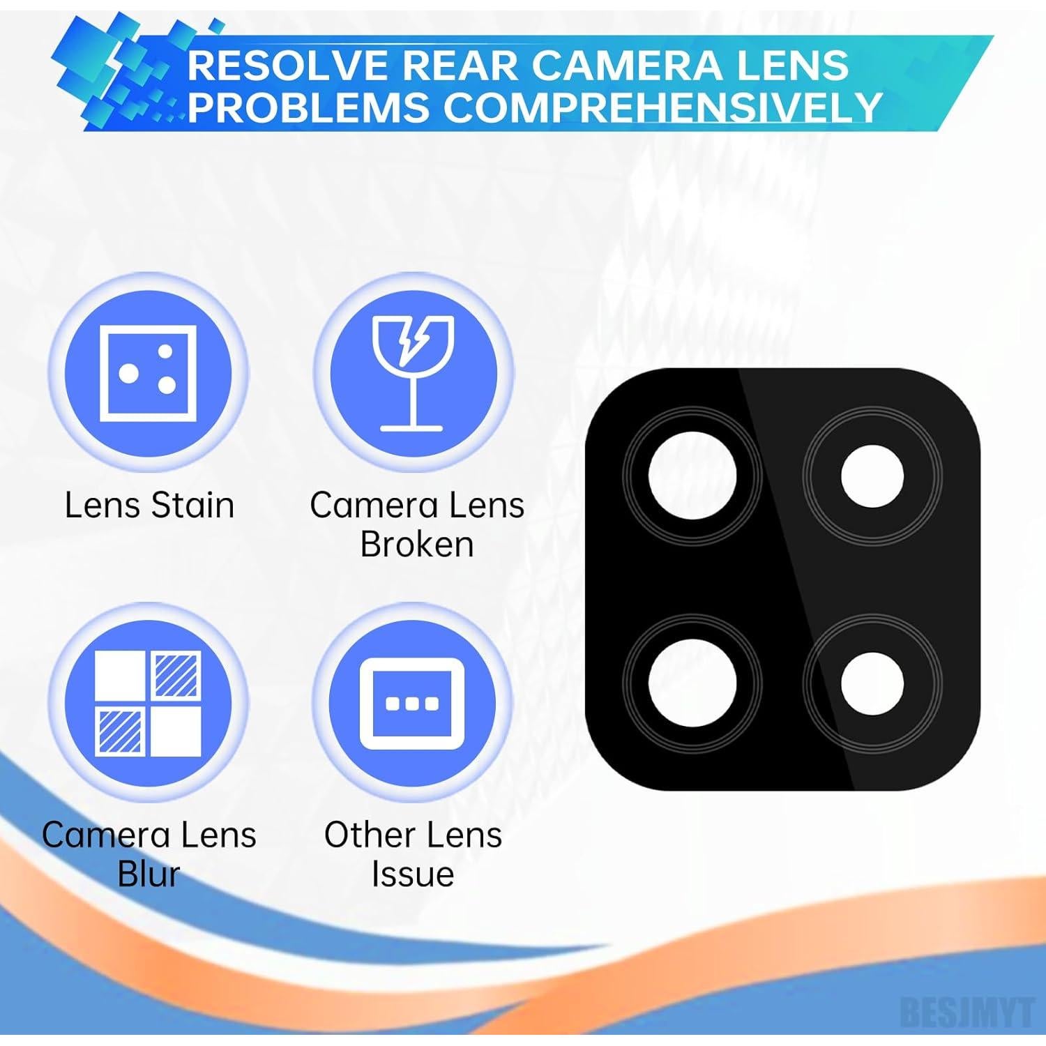 Reemplazo Lente de Cámara Trasera Samsung Galaxy A12 - 2 Piezas