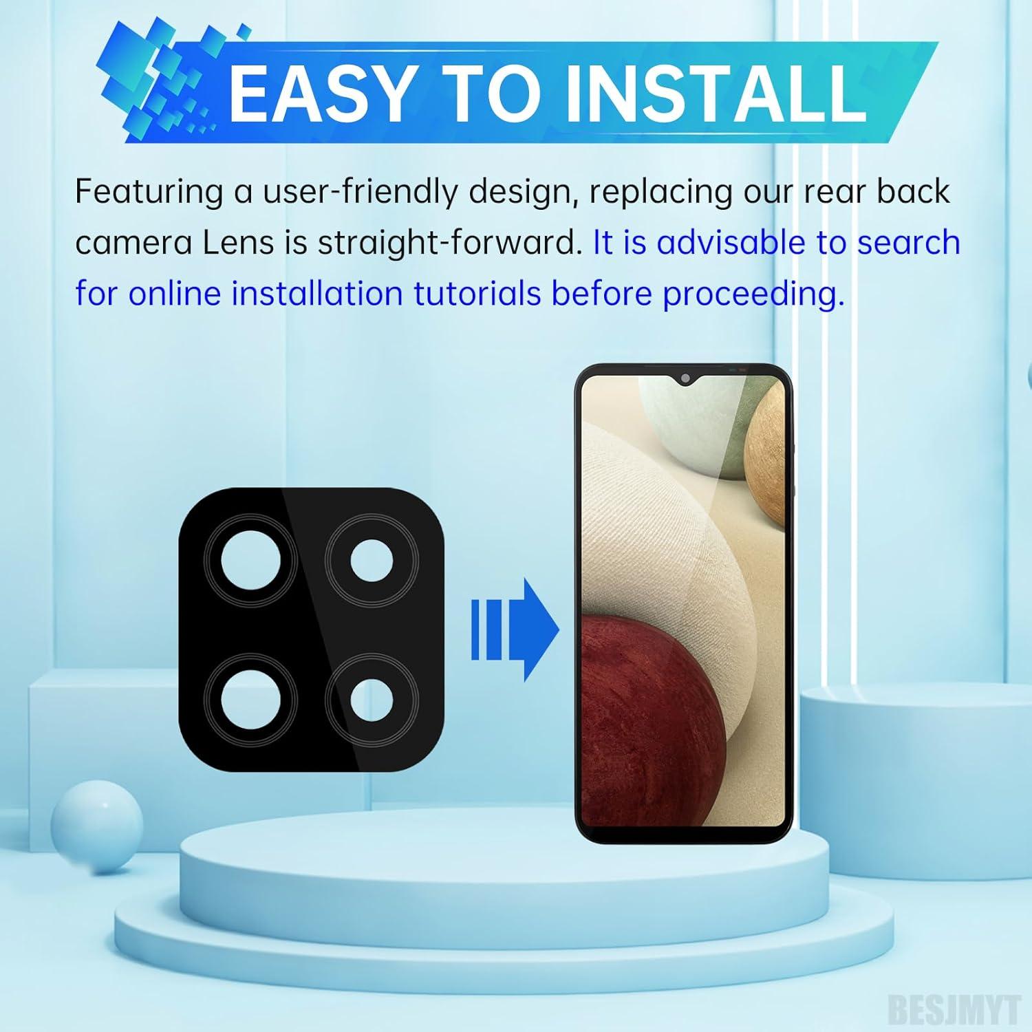 Reemplazo Lente de Cámara Trasera Samsung Galaxy A12 - 2 Piezas