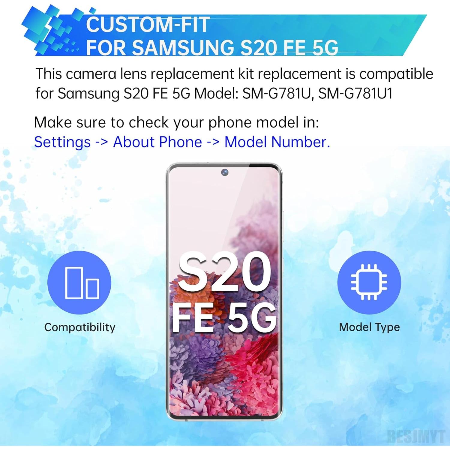 Reemplazo Lente Cámara Samsung Galaxy S20 FE 5G + Kit Herramientas