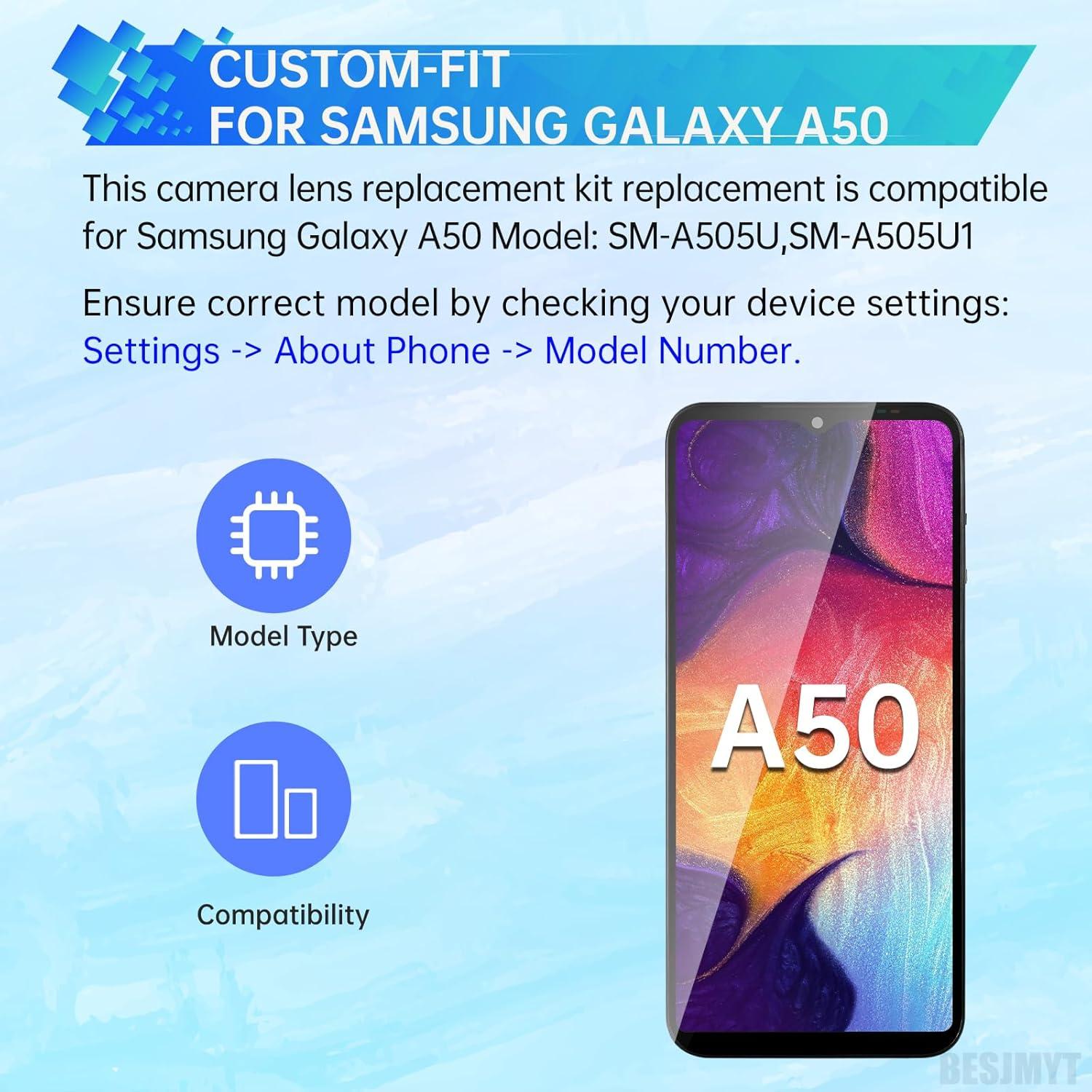 Kit de Reemplazo Lente de Cámara Samsung Galaxy A50 - 2 Piezas