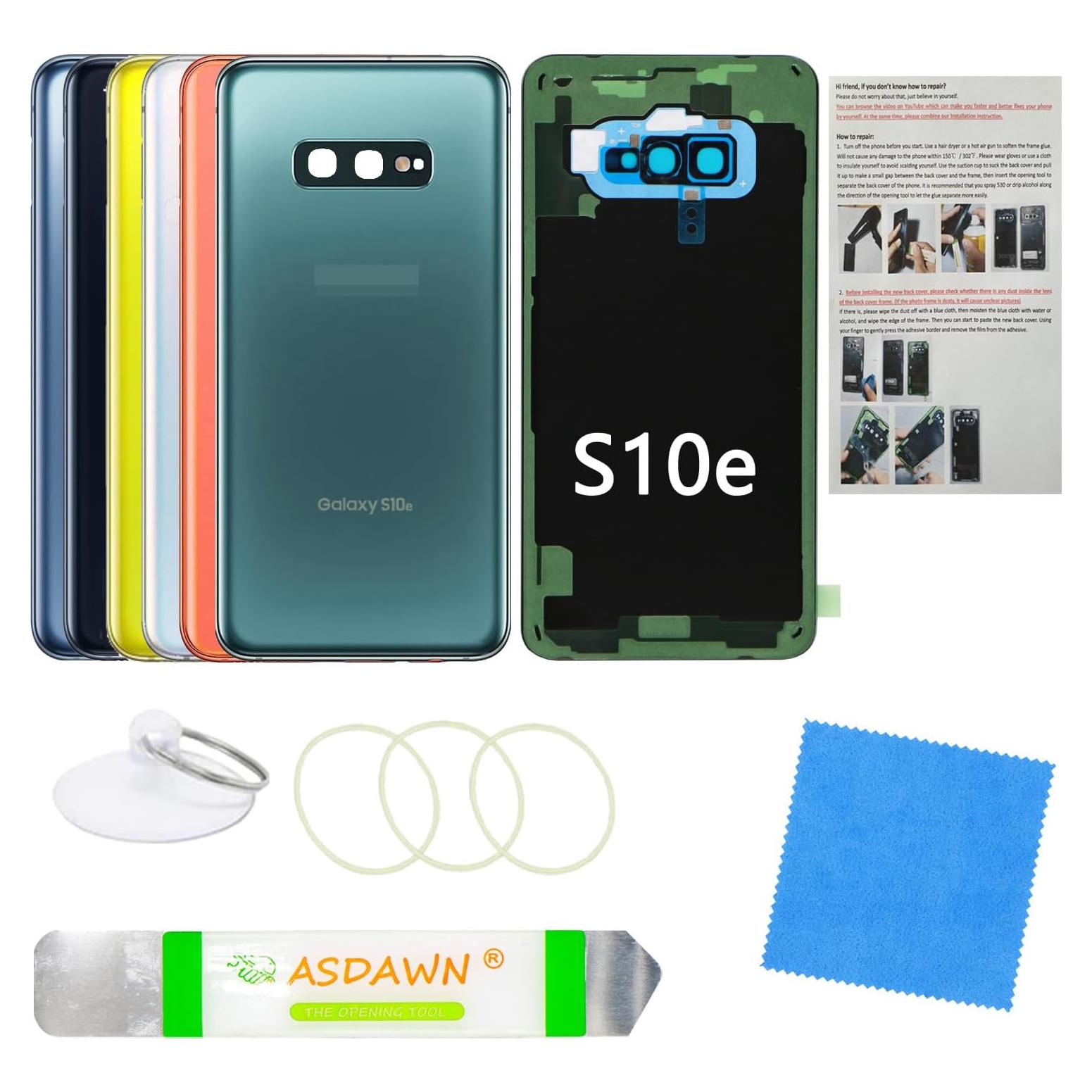 Cubierta Trasera de Vidrio Verde Prisma para Galaxy S10e ASDAWN