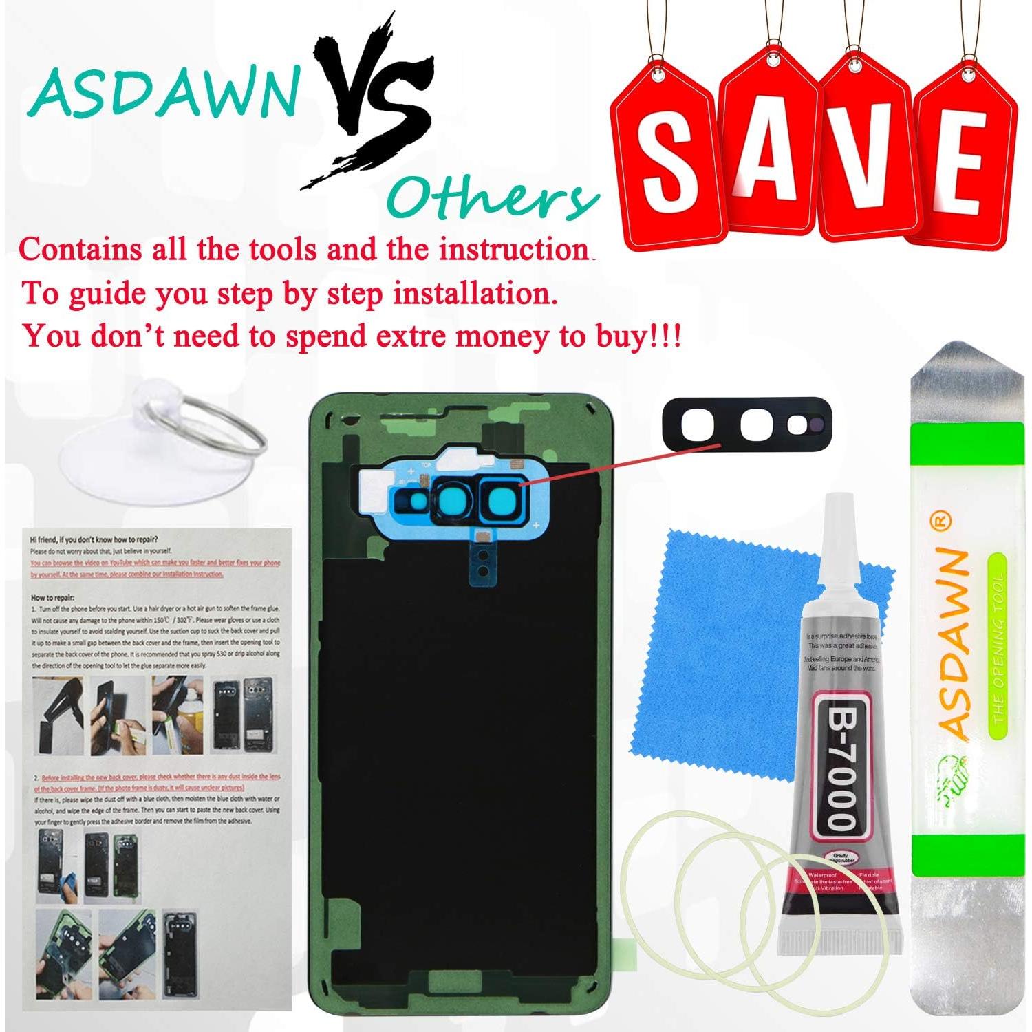 Cubierta Trasera de Vidrio Verde Prisma para Galaxy S10e ASDAWN