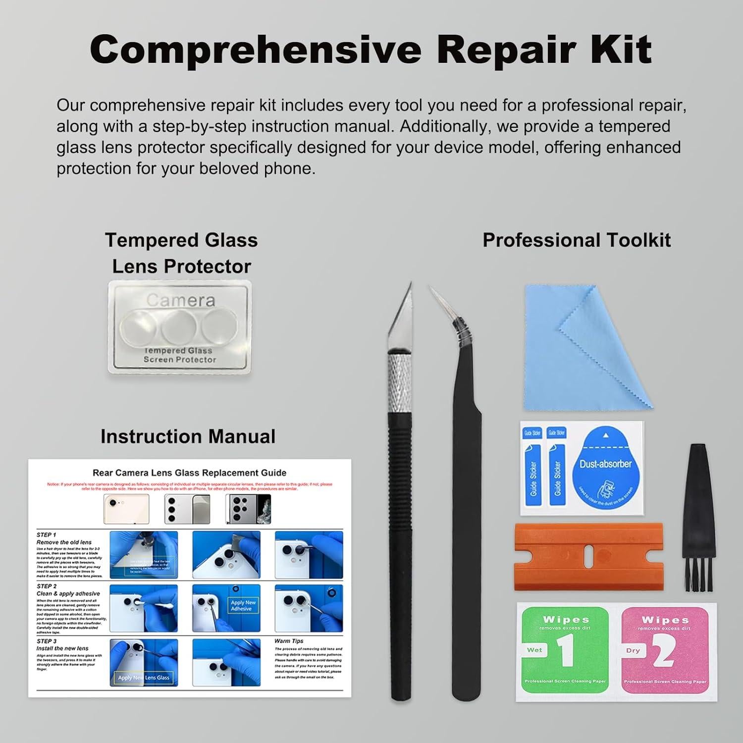 Reemplazo Cristal Lente Cámara Samsung Galaxy S25 Plus - 3 Piezas