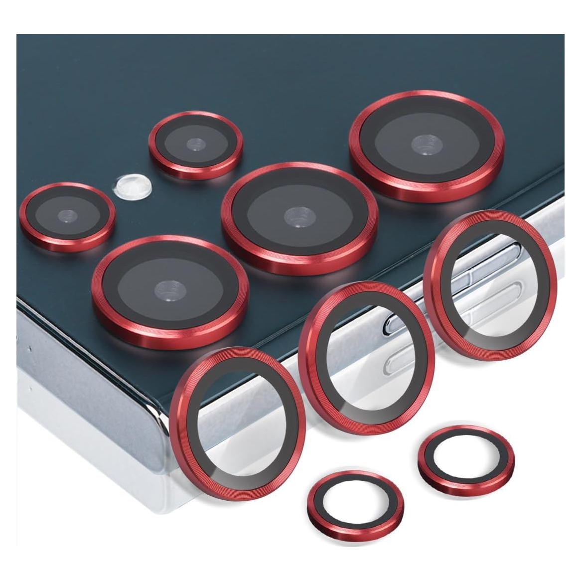 Protector de Lente de Cámara Rayorcon para Samsung Galaxy S24 Ultra Rojo