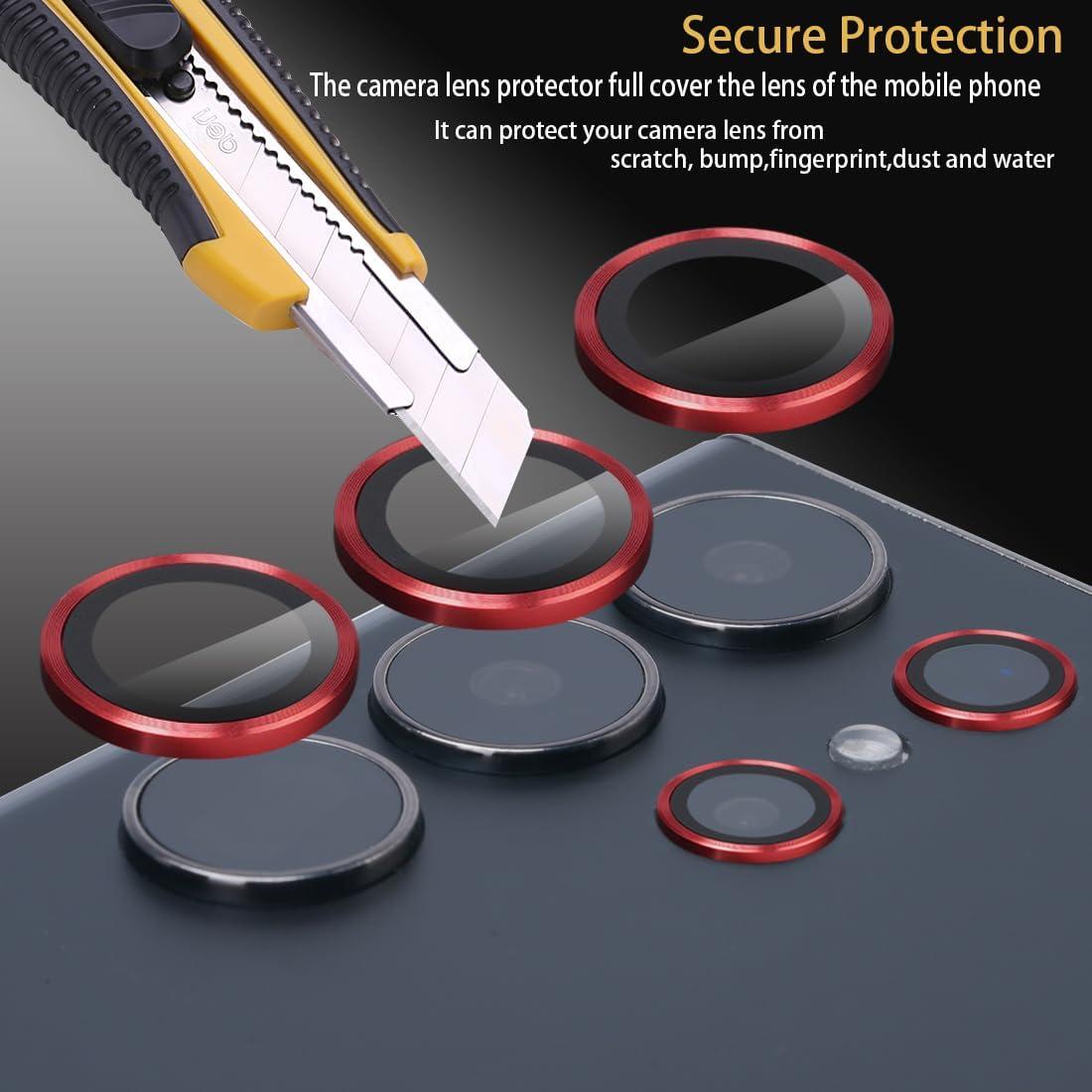 Protector de Lente de Cámara Rayorcon para Samsung Galaxy S24 Ultra Rojo