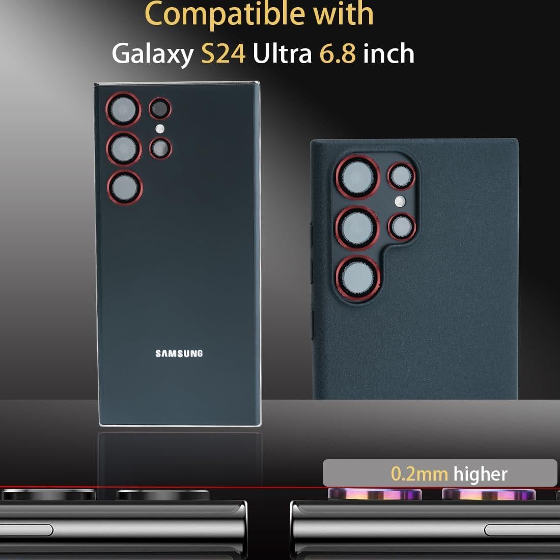 Protector de Lente de Cámara Rayorcon para Samsung Galaxy S24 Ultra Rojo