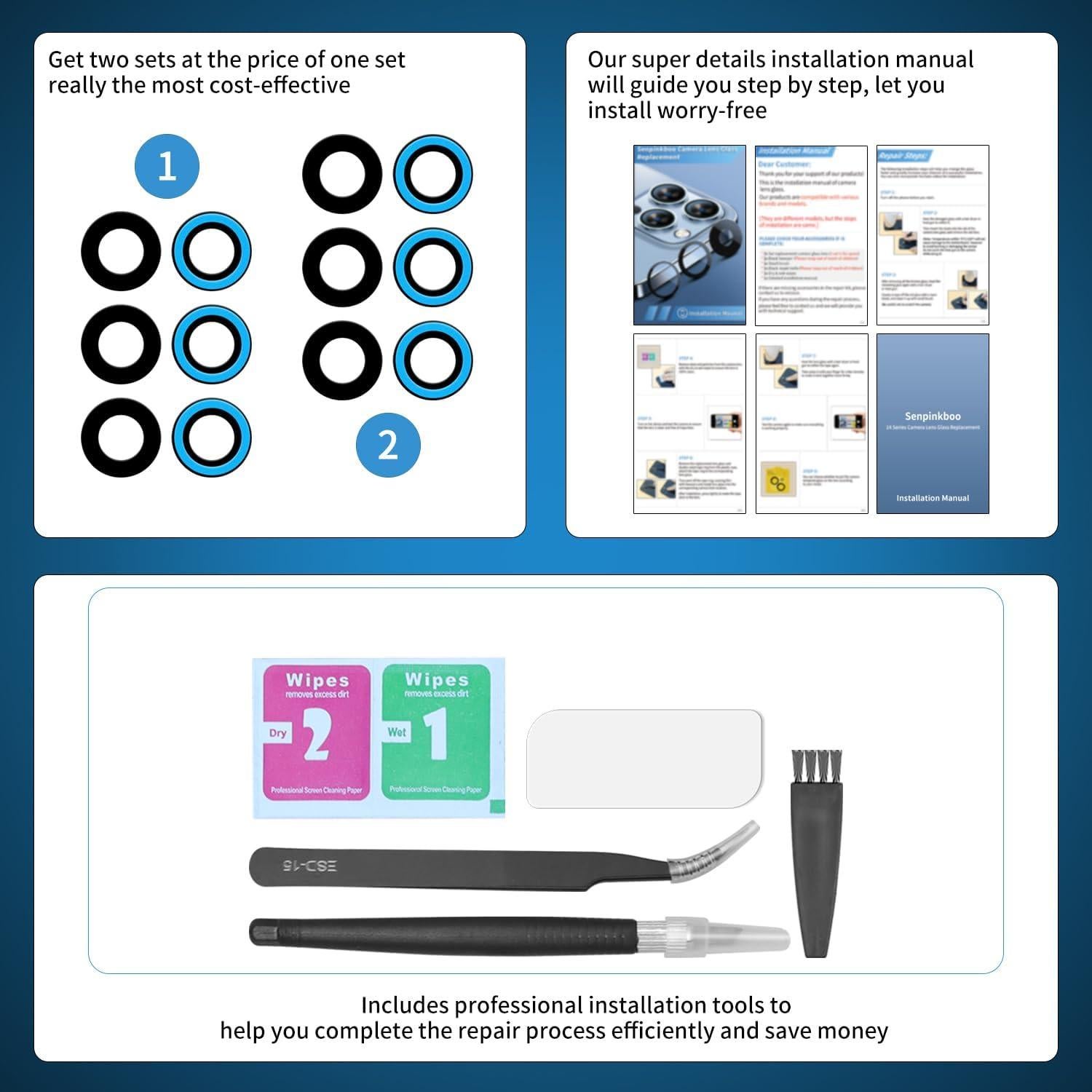 Kit de Reemplazo de Lentes de Cámara Samsung Galaxy S22/S22 Plus