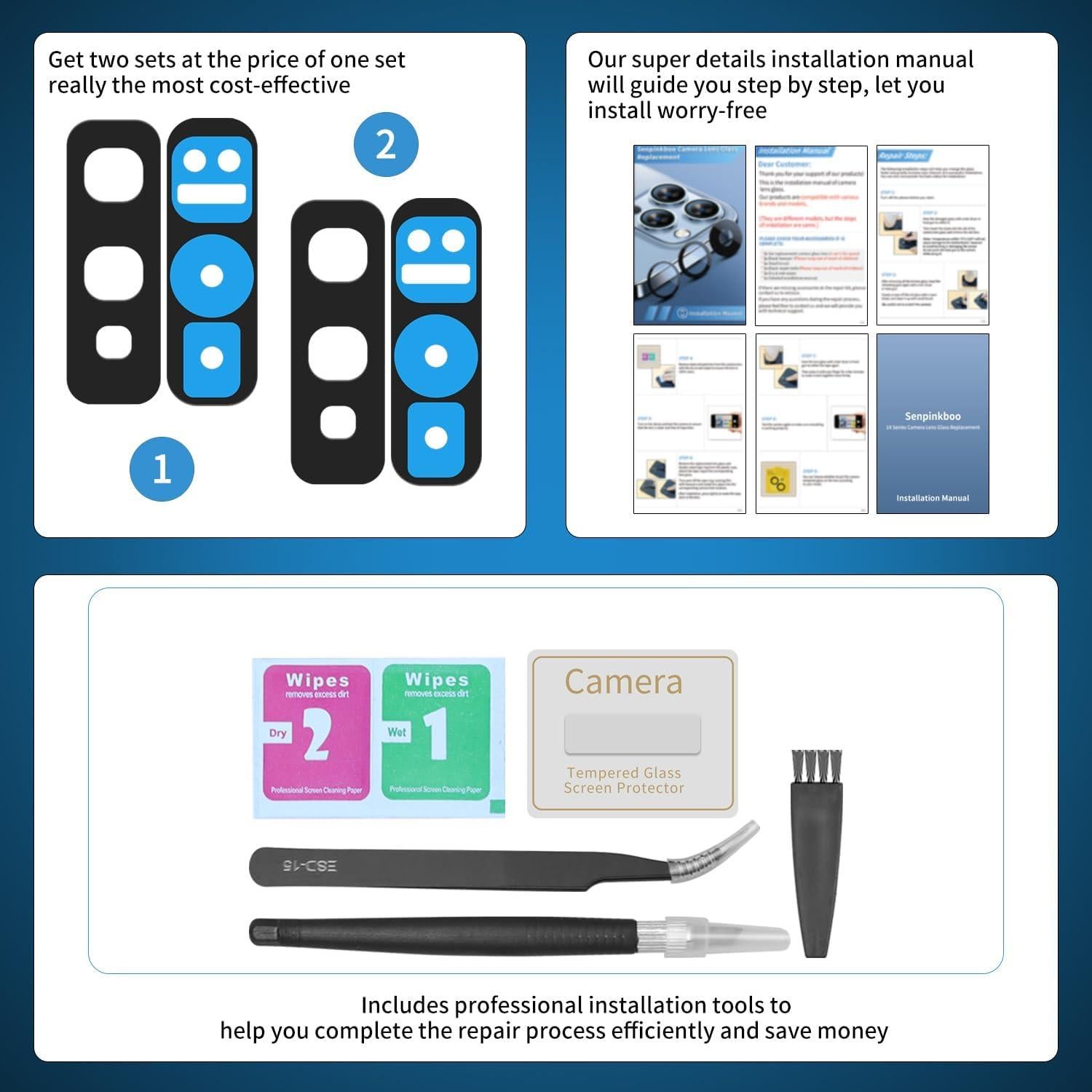 Reemplazo de Lente de Cámara Samsung Galaxy S10e - 2 Piezas