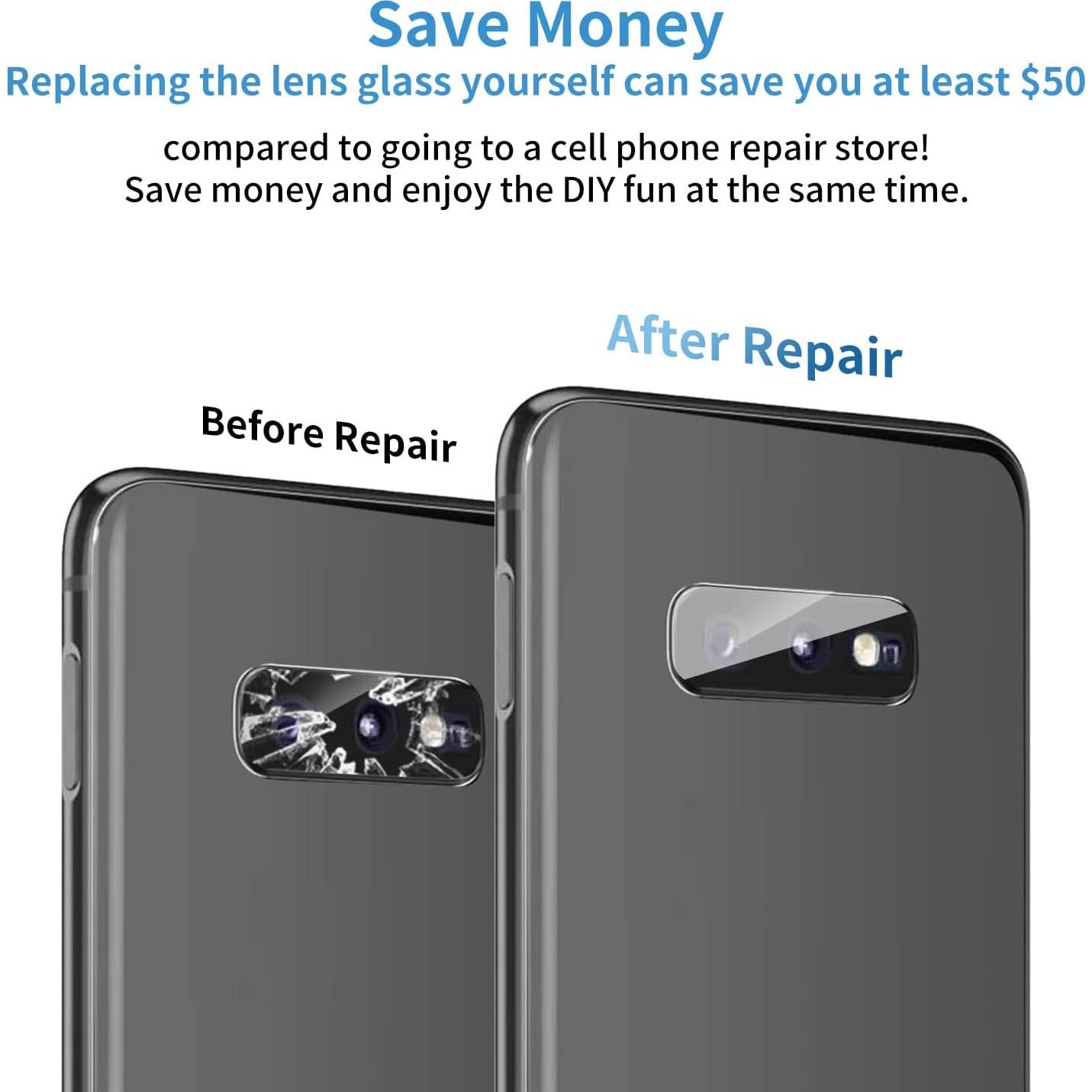 Reemplazo de Lente de Cámara Samsung Galaxy S10e - 2 Piezas