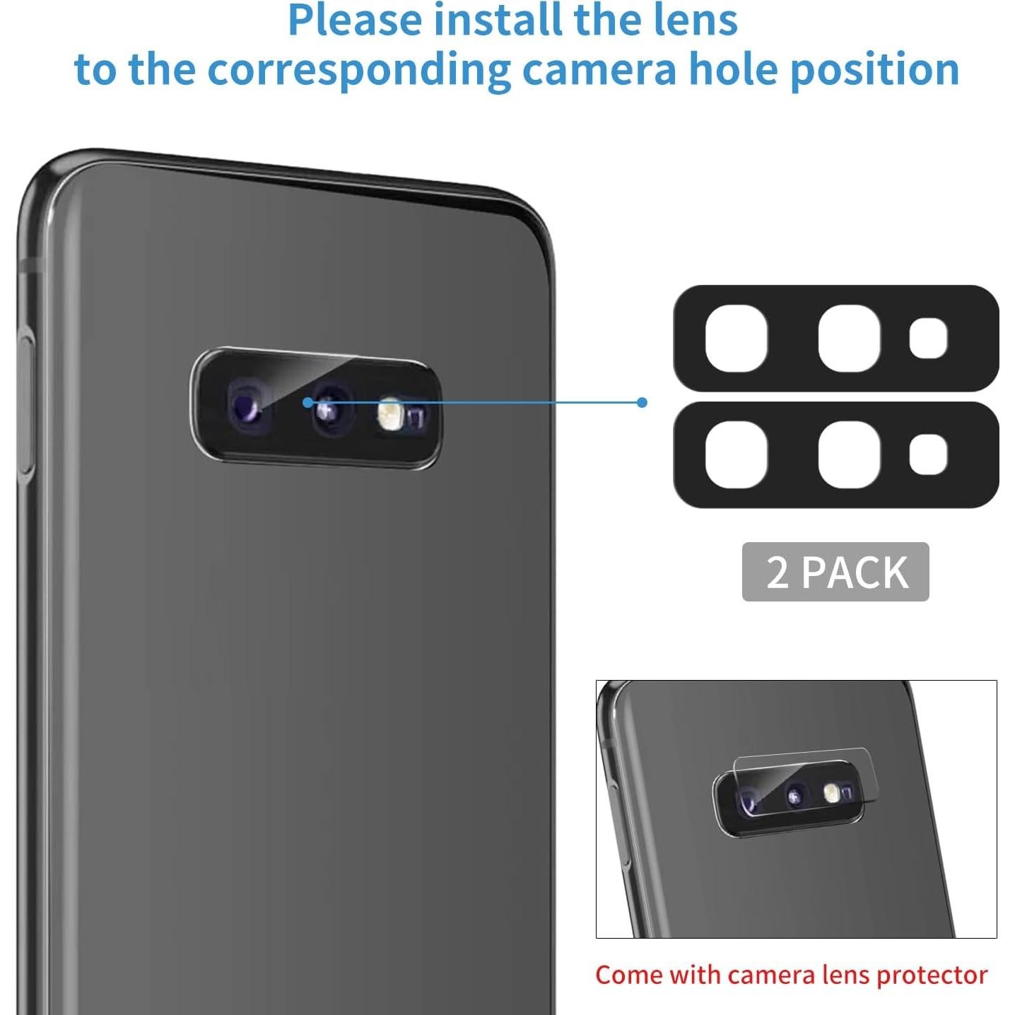 Reemplazo de Lente de Cámara Samsung Galaxy S10e - 2 Piezas