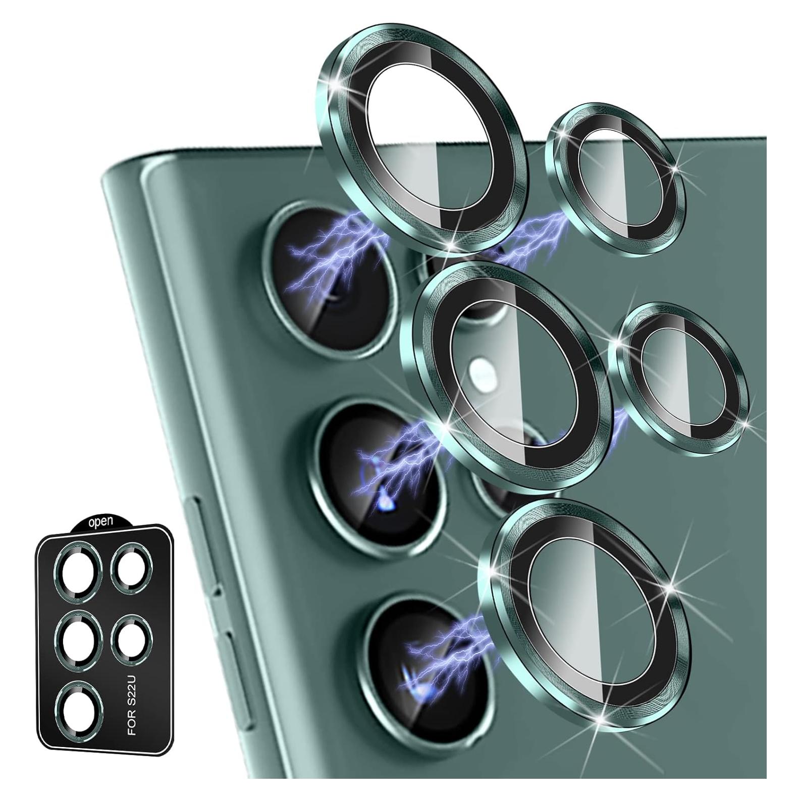 Protector de Lente de Cámara JOLOJO para Galaxy S22 Ultra - Verde Pino