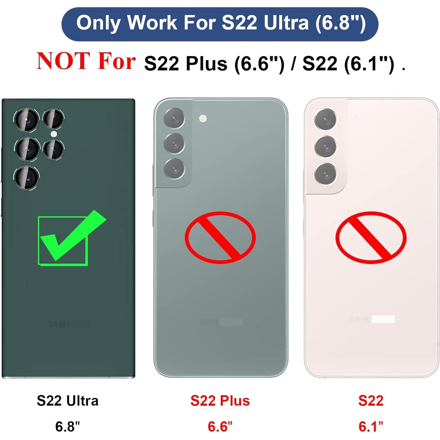 Protector de Lente de Cámara JOLOJO para Galaxy S22 Ultra - Verde Pino