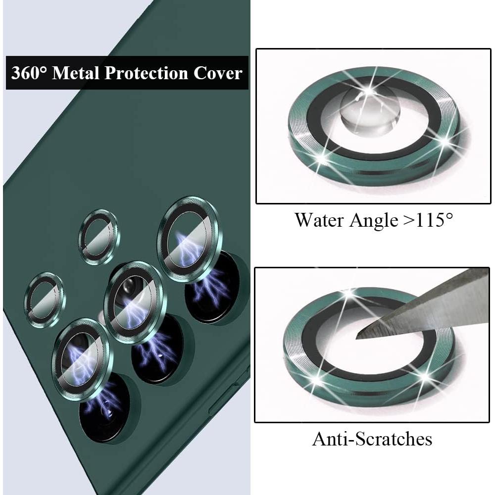 Protector de Lente de Cámara JOLOJO para Galaxy S22 Ultra - Verde Pino