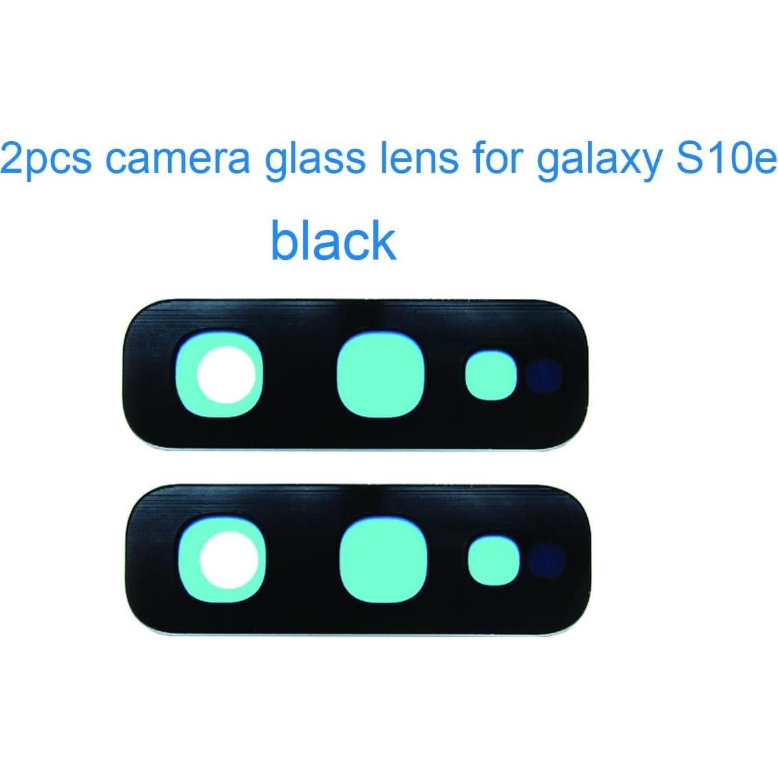 Reemplazo Lente de Cristal Cámara Samsung Galaxy S10e Negro 2pcs