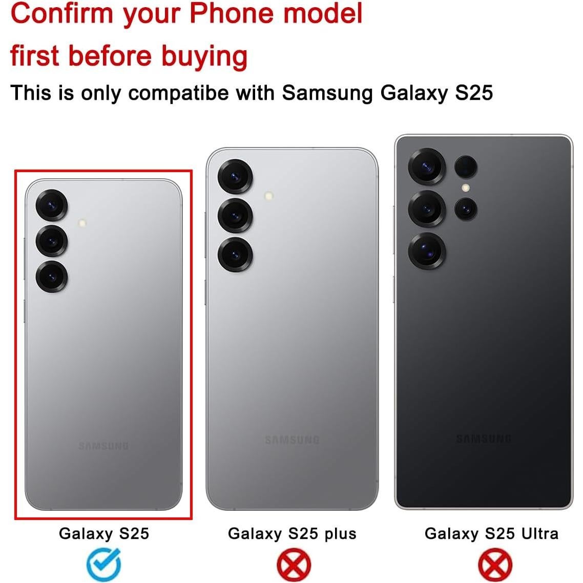 2 Juegos de Lentes de Reemplazo para Cámara Samsung Galaxy S25