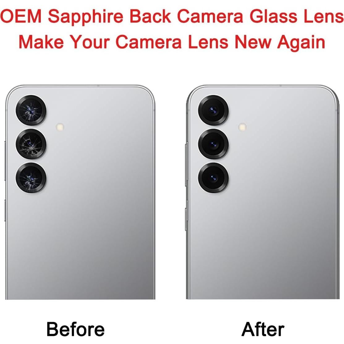 2 Juegos de Lentes de Reemplazo para Cámara Samsung Galaxy S25